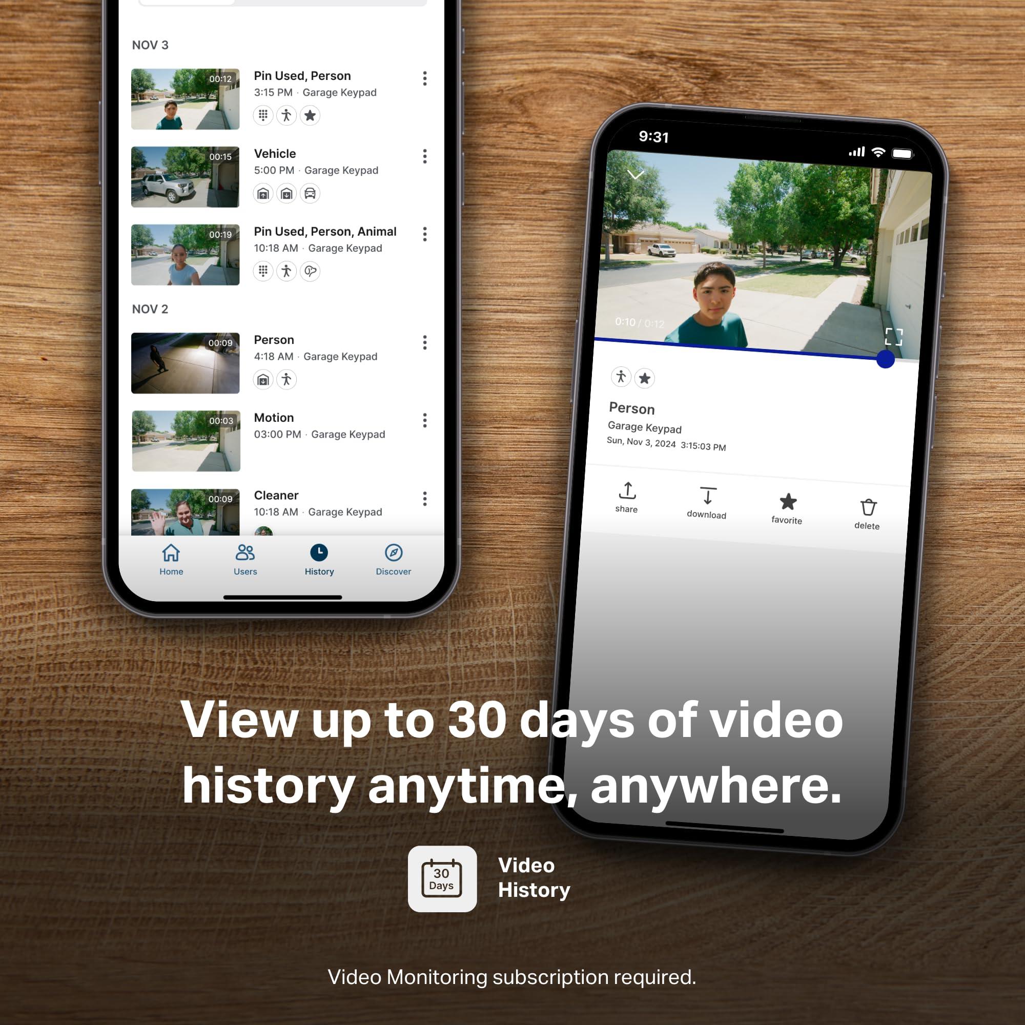 myQ Smart Garage Door Video Keypad with Wide-Angle Camera,Customizable PIN Codes,and Smartphone Control–Take Charge of Your Garage Access Works with Chamberlain, LiftMaster and Craftsman openers,White - Image 8