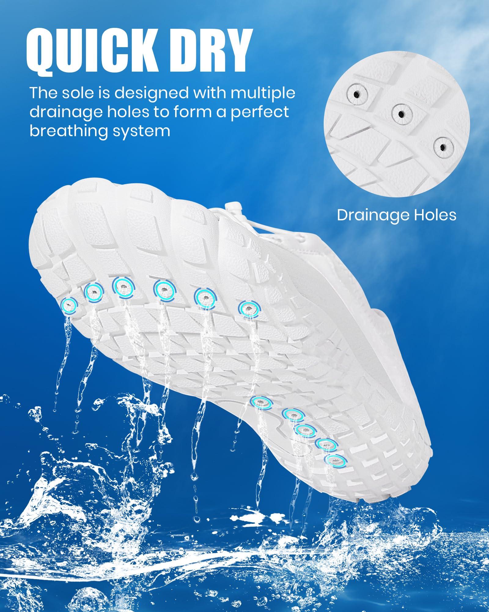 Yoyumtz Hike Barefoot Water Shoes Women Men, Newly Water-Drops Pattern Pro Minimalist Shoe Quick Dry Wide Toe Breathable & Non-Slip for Hiking Beach Aqua Surf Swim - Image 3