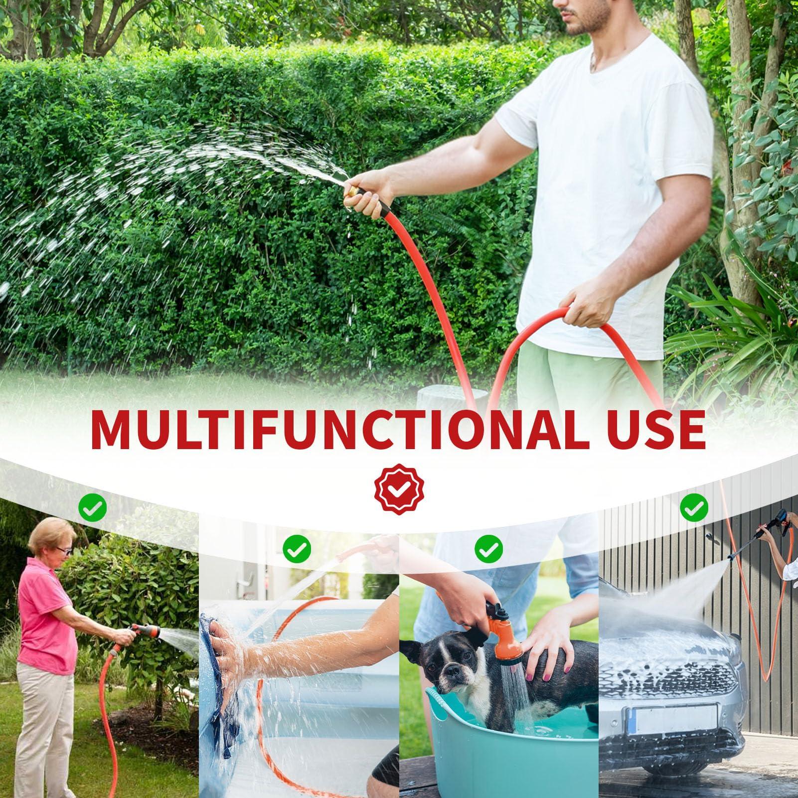 Garden Hose 50 ft x 5/8” Hot/Cold Heavy Duty Water Hose,-50°F to 190°F,Burst 600Psi Flexible Upgraded Rubber Hoses,3/4” Solid Fittings for All-weather Outdoor Lawn & Garden - Image 8