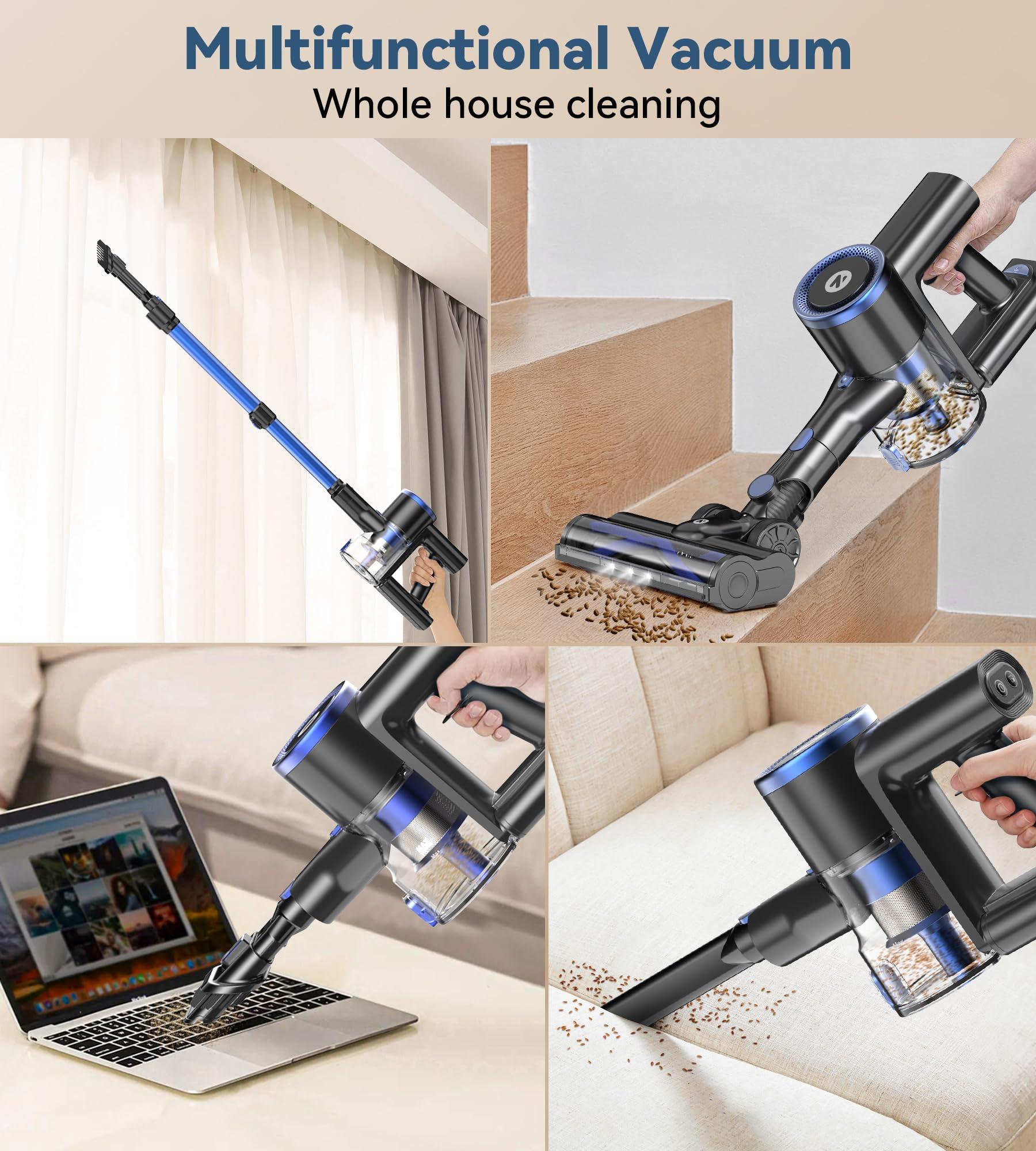 NADALY Cordless Vacuum Cleaner, Stick Vacuum with 3 Powerful Suction Modes, Max 45 Mins Runtime, Anti-Tangle Vacuum Cleaner for Home, 8-in-1 Rechargeable Vacuum for Carpet, Pet Hair, Hard Floors - Image 7