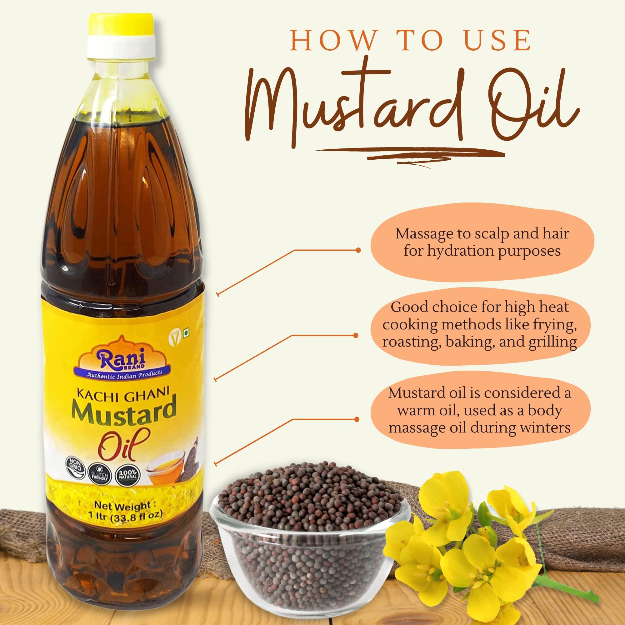 Rani Mustard Oil (Kachi Ghani) 6.76 Ounce (200ml) NON-GMO | Gluten Free | Vegan | 100% Natural | Kosher - Image 3