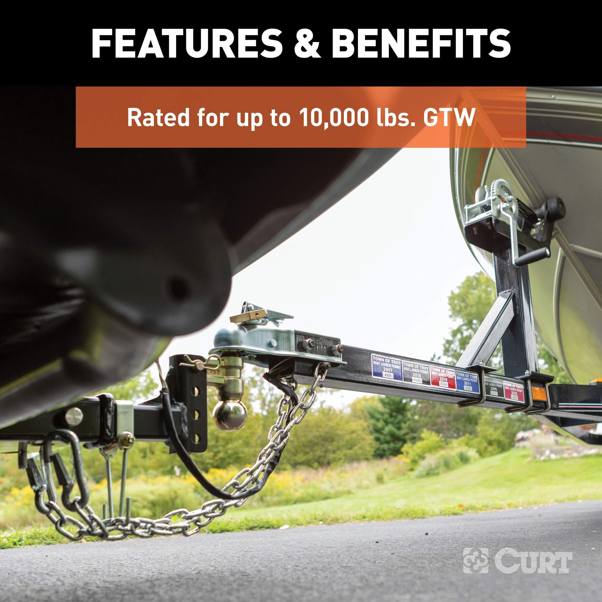CURT 45903 Slim Adjustable Trailer Hitch Ball Mount, Fits 2-Inch Receiver, 3-3/4-In Drop, 2 or 2-5/16-Inch Balls, 10,000 Pounds - Image 5