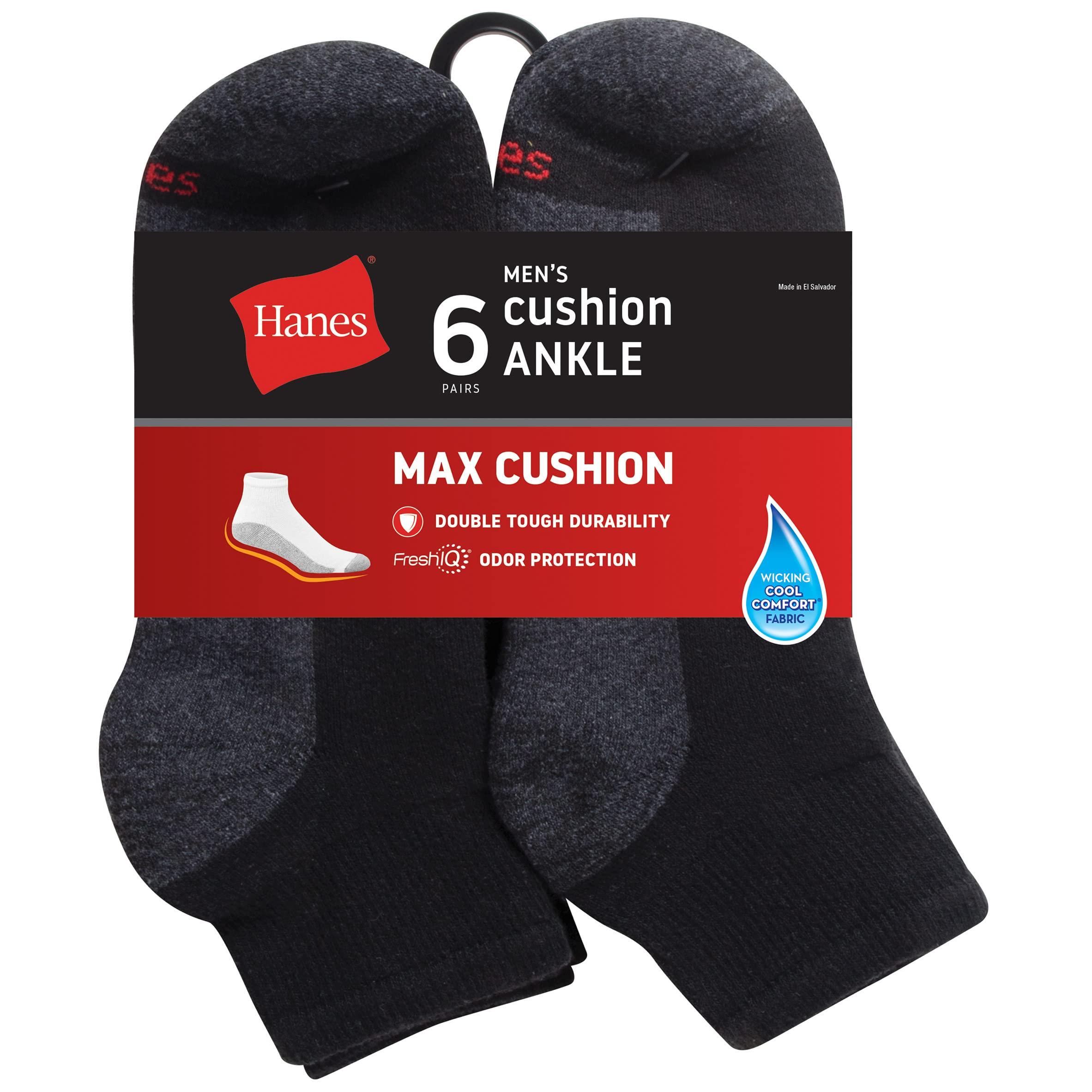 Hanes Men's Max Cushioned Ankle Socks, Multipacks - Image 2