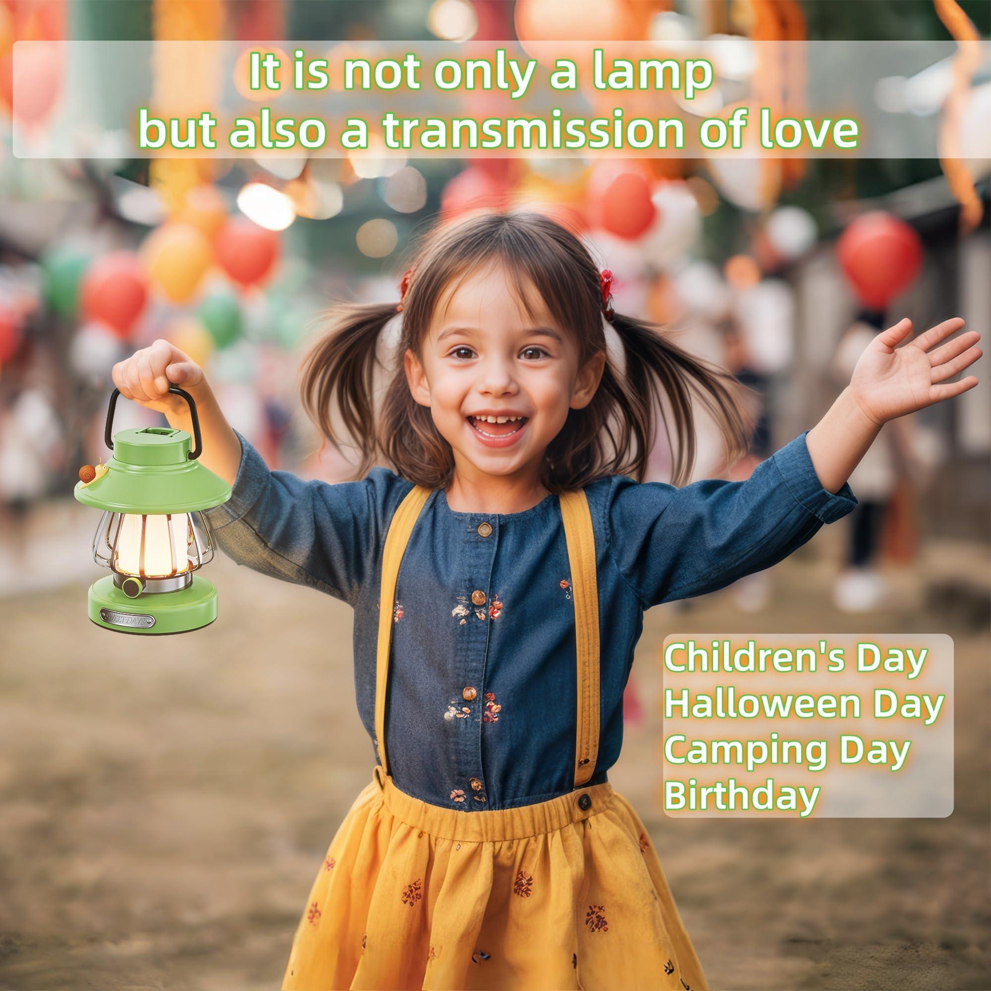 HOMY New Gear lamp for Kids Set Toddler Flashlight Convenient LED Light Rechargeable Battery Operated Outdoor Indoor Essentials Table Portable Night Light Green Gift Electric Camping Lanterns Snail - Image 4