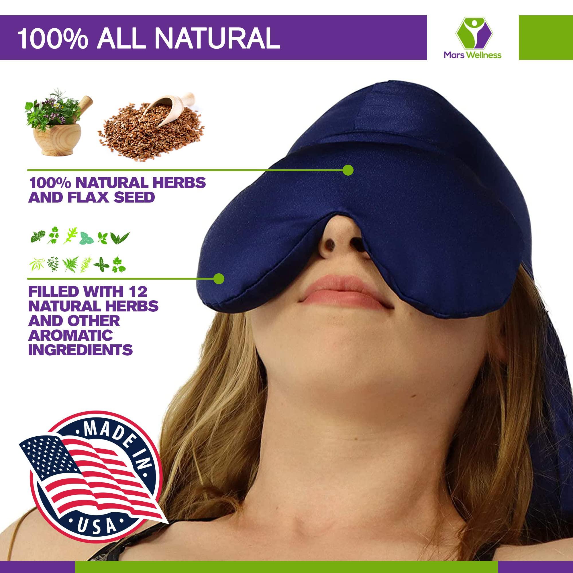 Sinus Pressure & Migraine Headache Relief Cap and Eye Wrap - Deep Penetrating Herbal Ice hat for Hot or Cold Sinus Pain Relief - Image 2