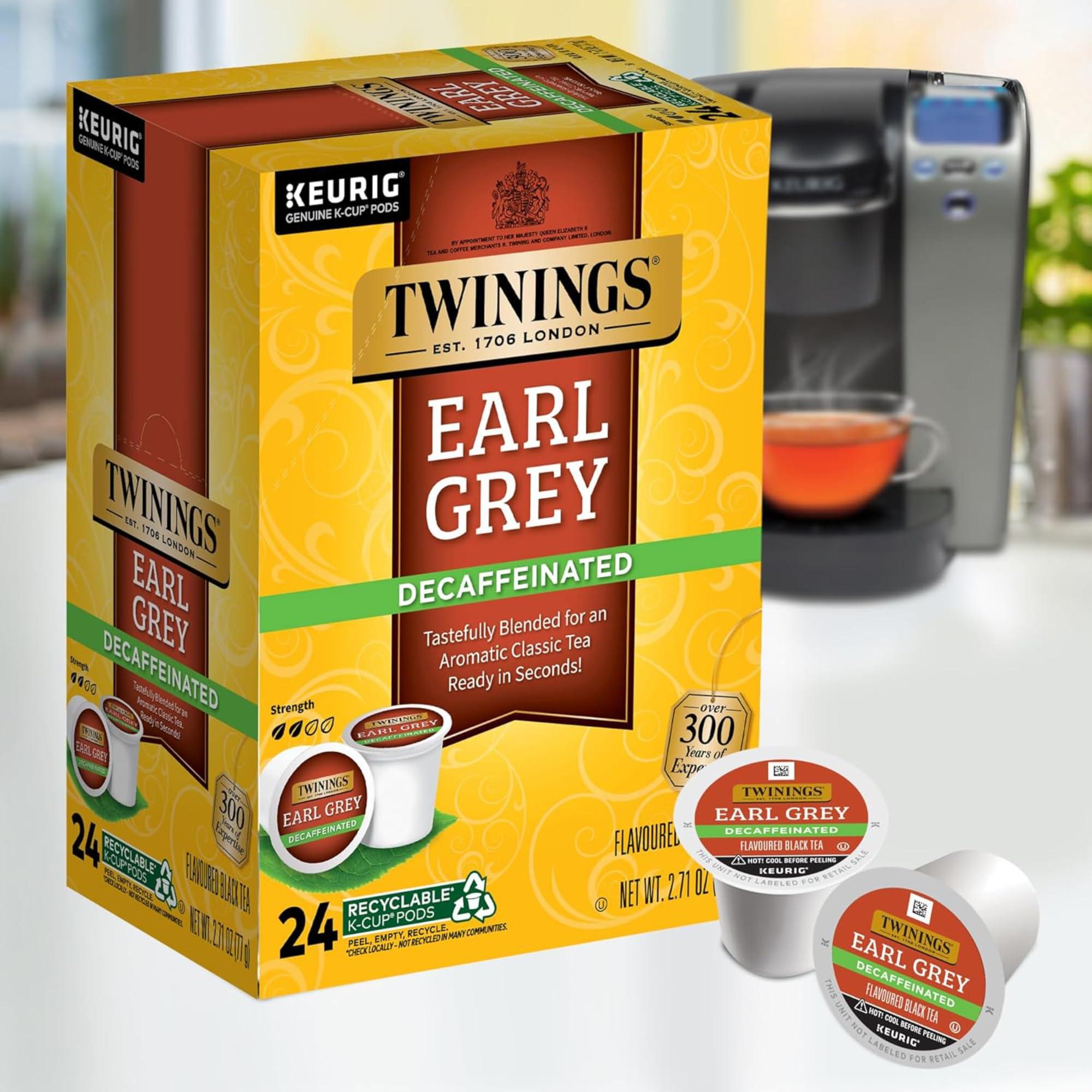 Twinings Decaf Earl Grey K-Cup Pods for Keurig, Decaffeinated Black Tea Flavoured with Citrus and Bergamot, 24 Count (Pack of 2) - Image 4