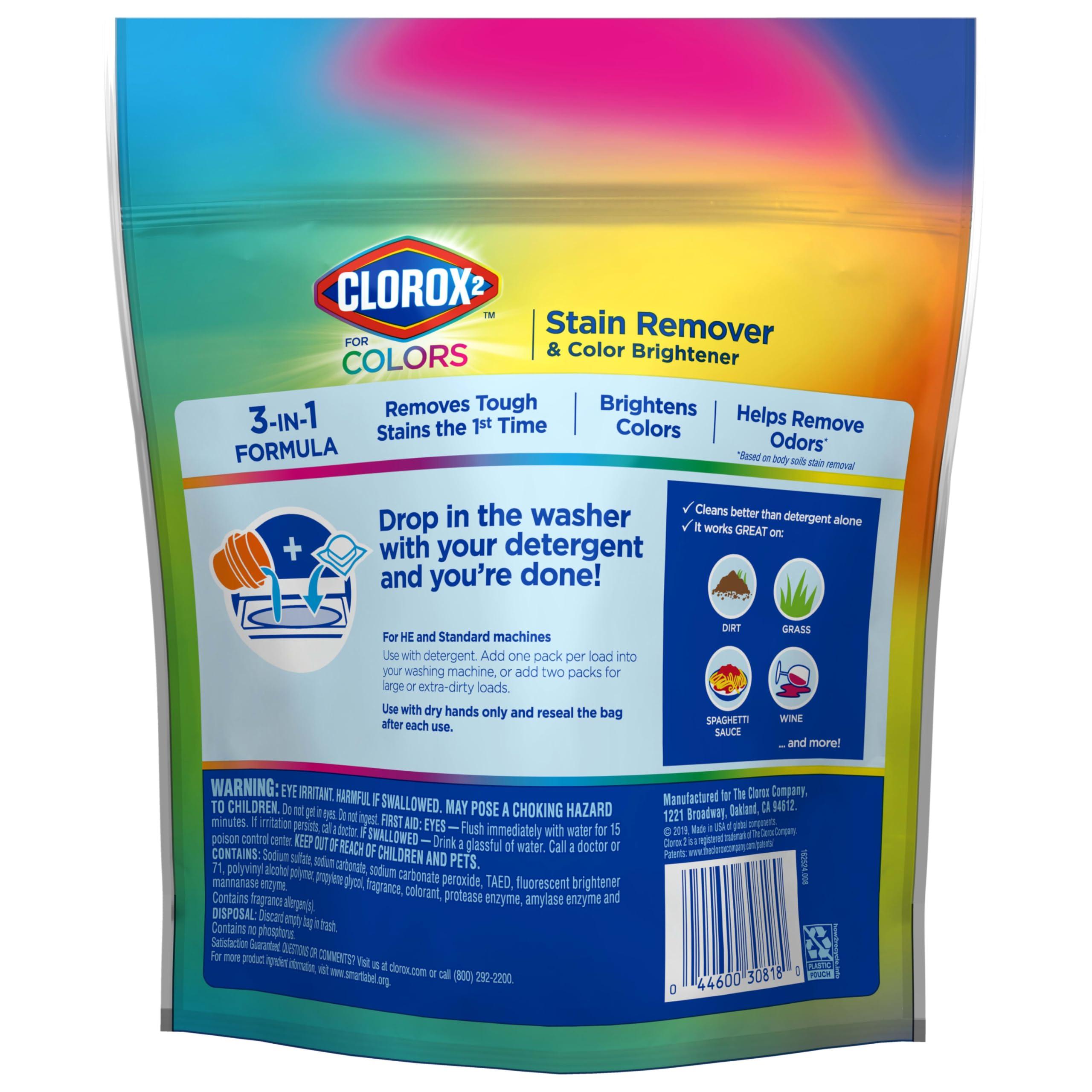 CLOROX 2 for Colors - Stain Remover and Color Brightener Packs, 40 Count (Packaging May Vary) - Image 9