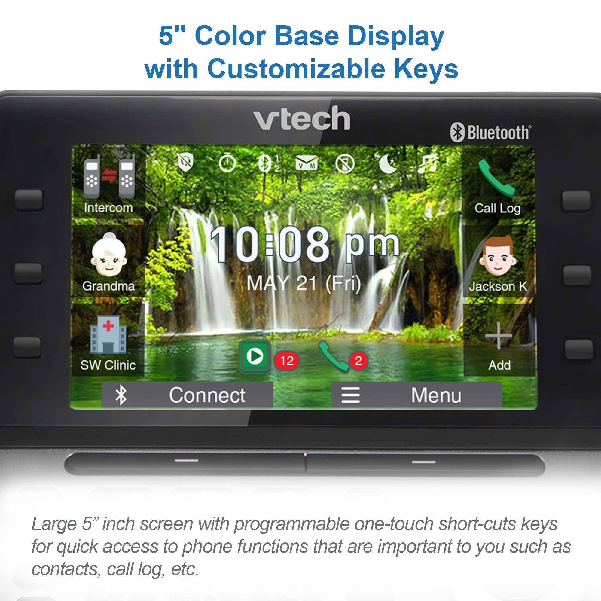 VTech IS8251-3 Business Grade 3-Handset Expandable Cordless Phone for Home Office, 5" Color Display, Programmable Short Cut Keys, Smart Call Blocking, Answering System,Bluetooth Connect to Cell - Image 3