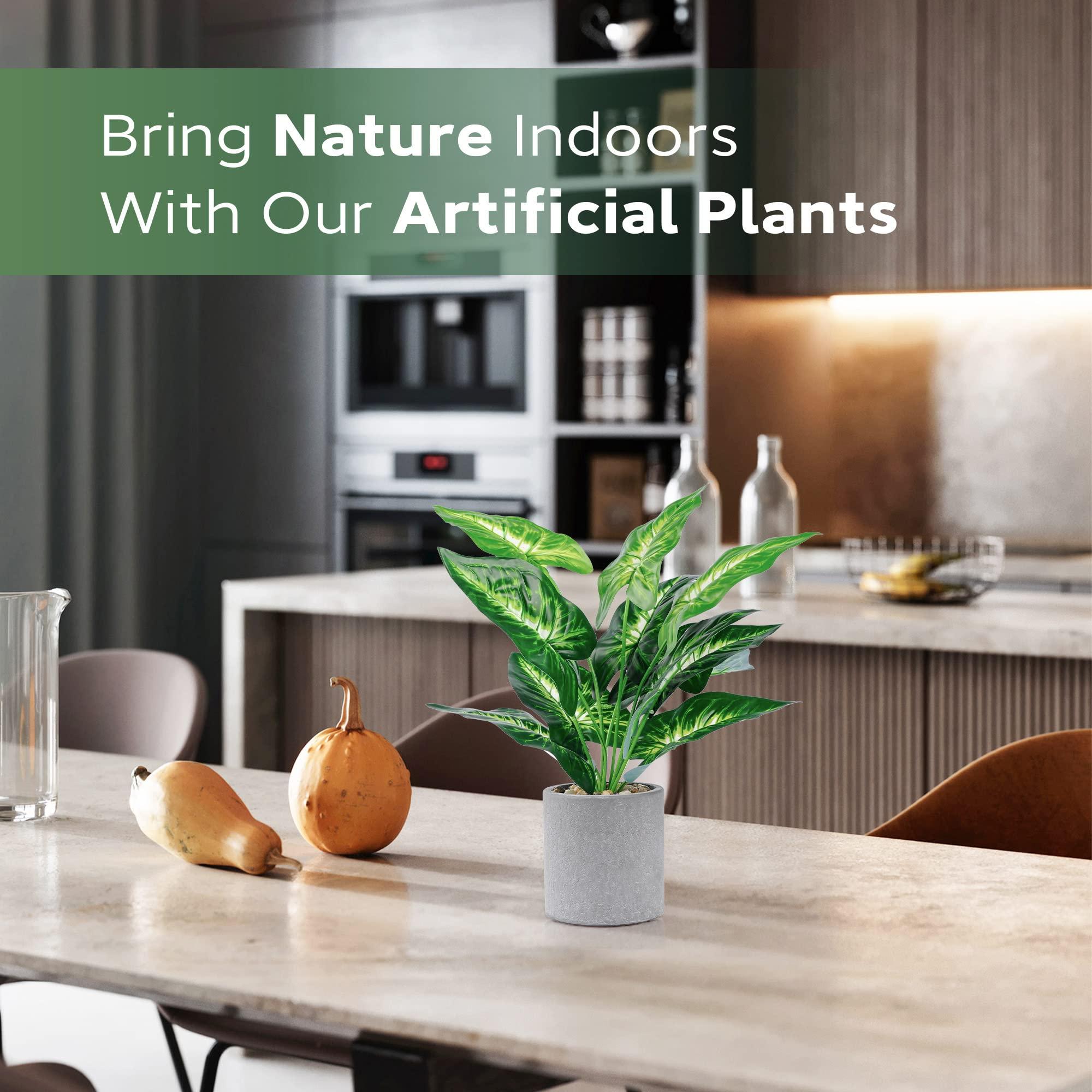 JC nateva 16" Small Fake Plants Artificial Tropical Faux Plants Indoor for Office Desk Shelf Bathroom Home Decor - Image 7