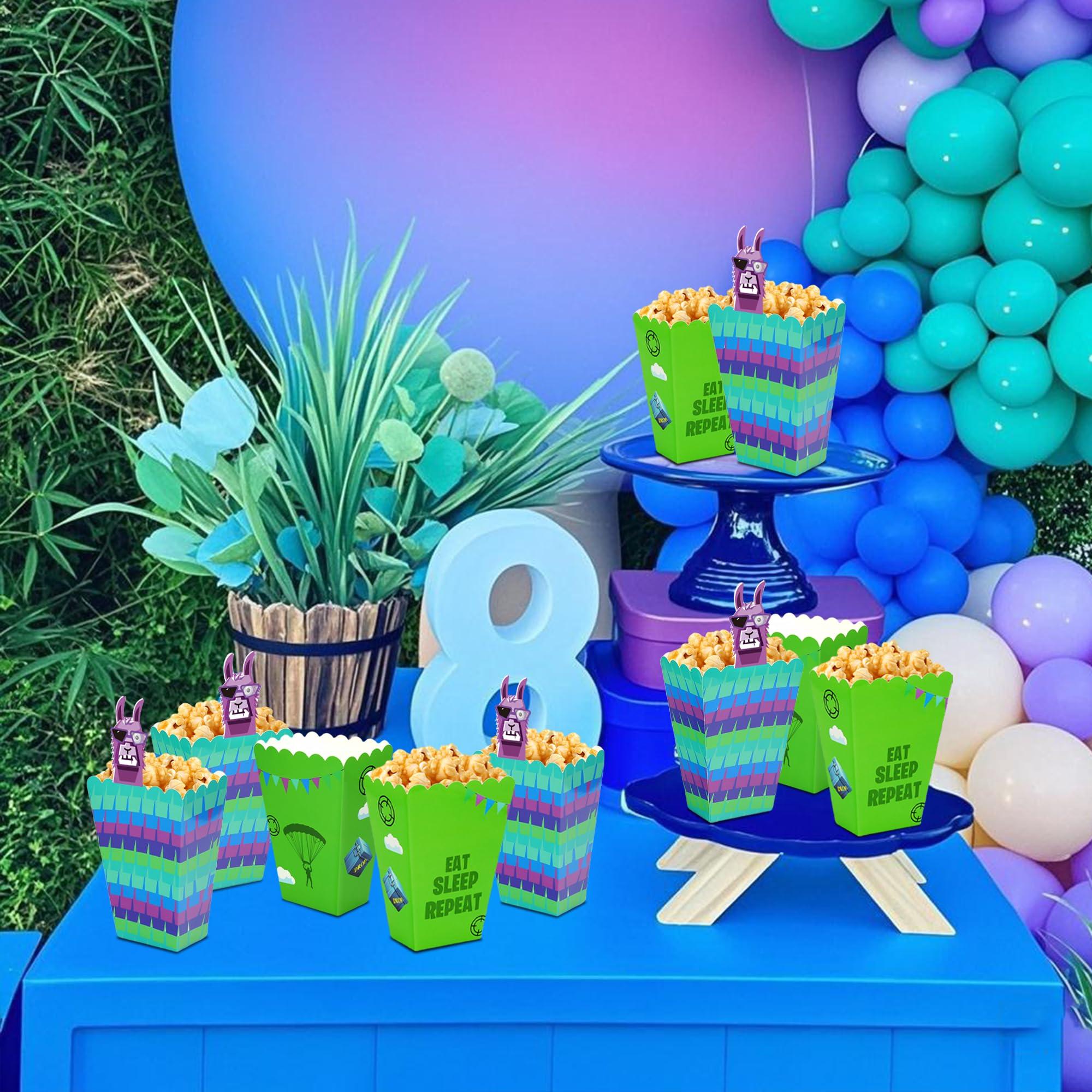 20Pcs Video Game Llama Popcorn Boxes, Battle Gamers Birthday Party Decorations Supplies Favors for Snack Treat Bags Goodie Candy Cookie Boxes - Image 5