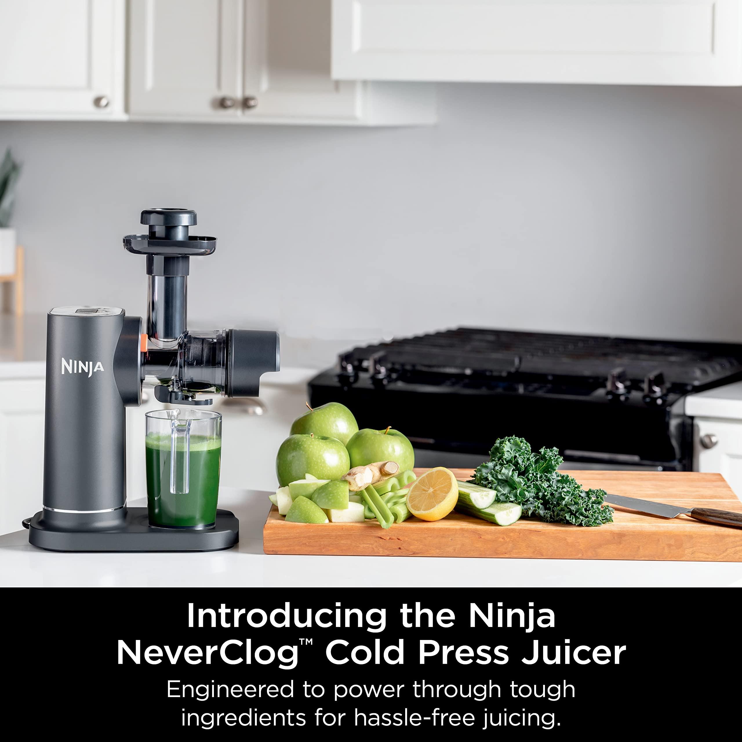 Ninja NeverClog Cold Press Juicer, Powerful Slow Juicer with Total Pulp Control, Countertop, Electric, 2 Pulp Functions, Dishwasher Safe, 2nd Generation, Charcoal, JC151 - Image 2