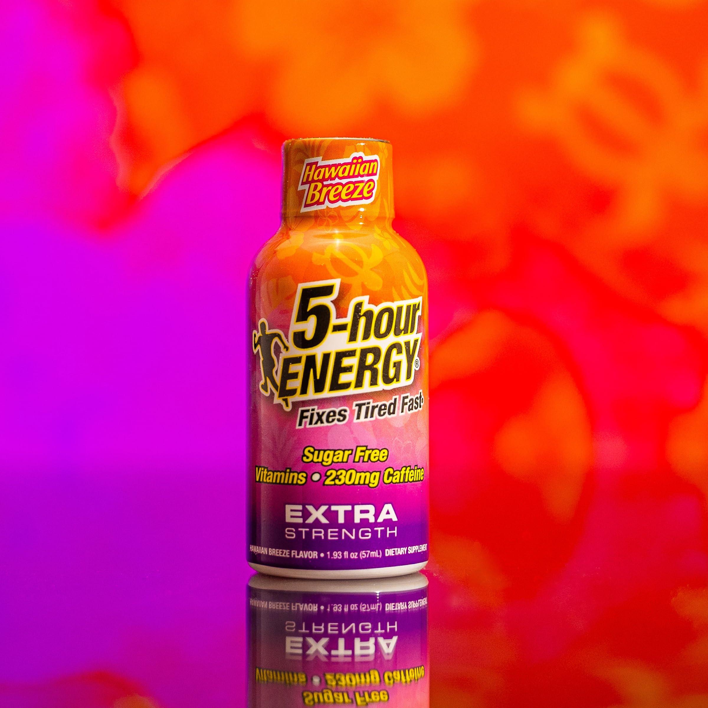 5-hour ENERGY Extra Strength Energy Shot, Hawaiian Breeze Flavor (1.93 oz. - 24 Count) Zero Calories & Sugar-Free 230 mg Caffeinated Energy Shot, Amino Acids & B Vitamins, Dietary Supplements - Image 3