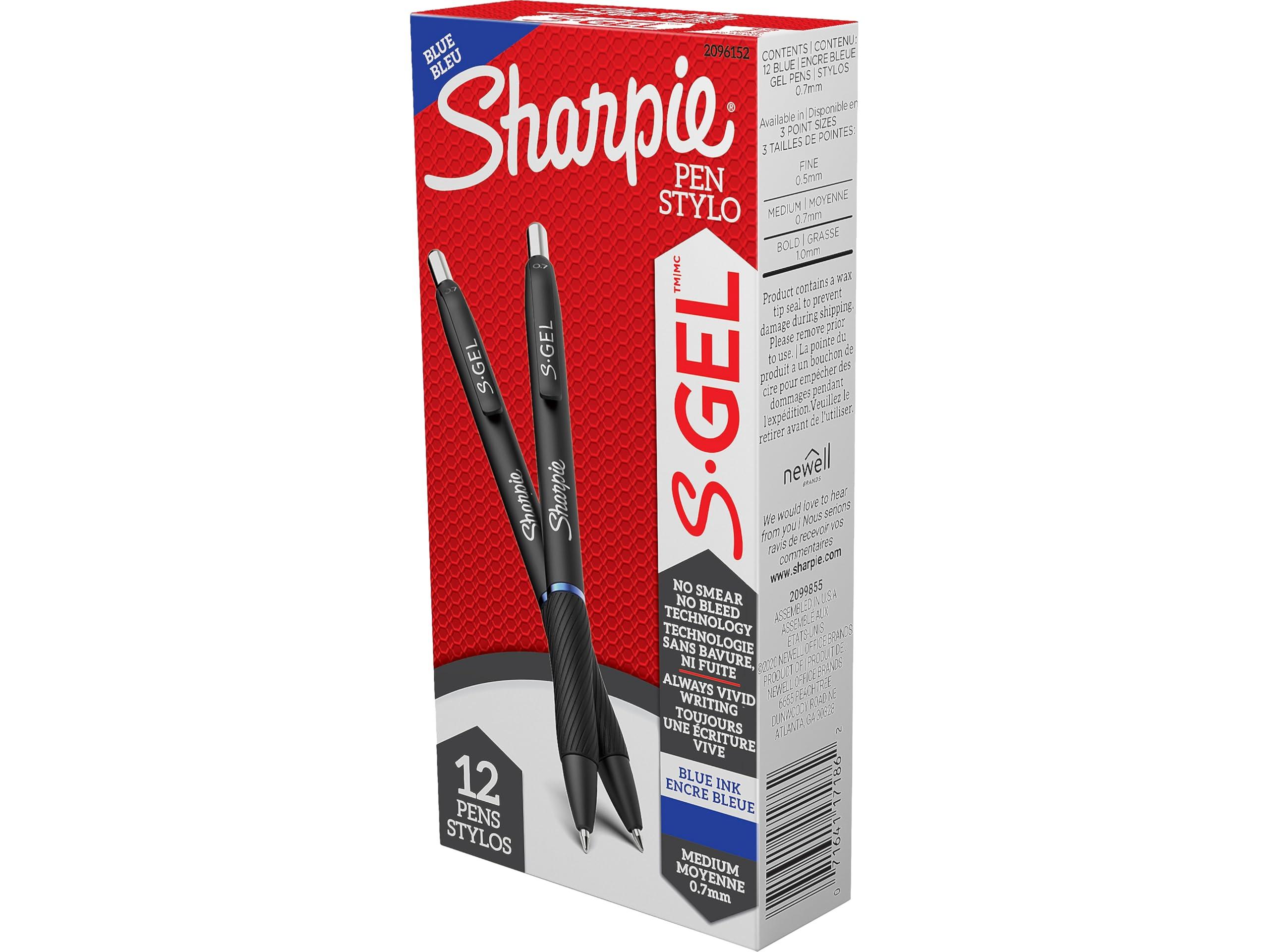 Sharpie S-Gel Pens, Medium Point (0.7mm), Blue Ink, 12 Count - Ideal for Writing, Journaling, Drawing, Coloring, Note-Taking, College Supplies - Image 3