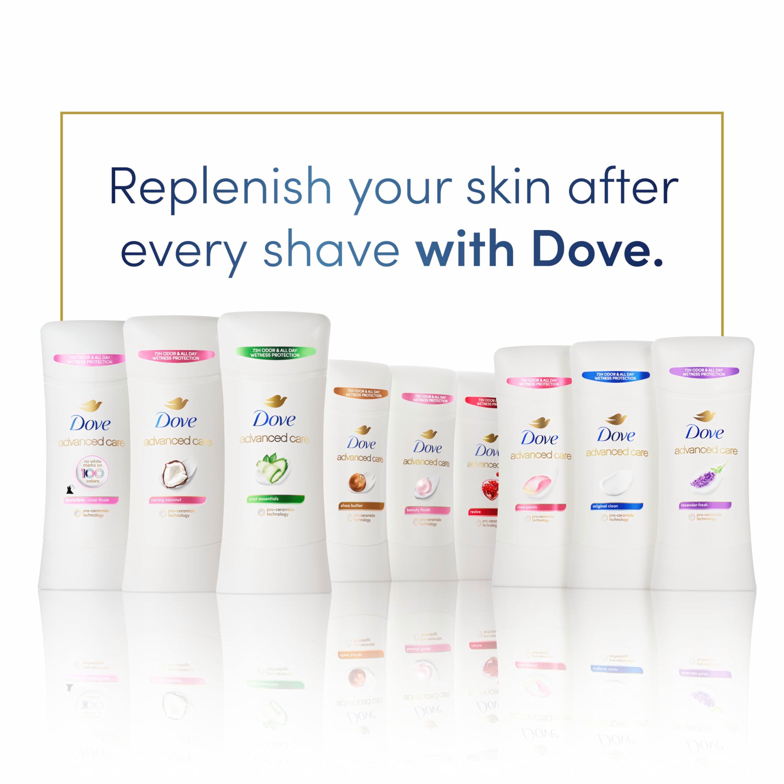Dove Advanced Care Antiperspirant Deodorant Stick Clear Finish 4 Count deodorant that doesn’t stain clothes 72-hour odor control and all-day sweat protection with Pro-Ceramide Technology 2.6 oz - Image 9