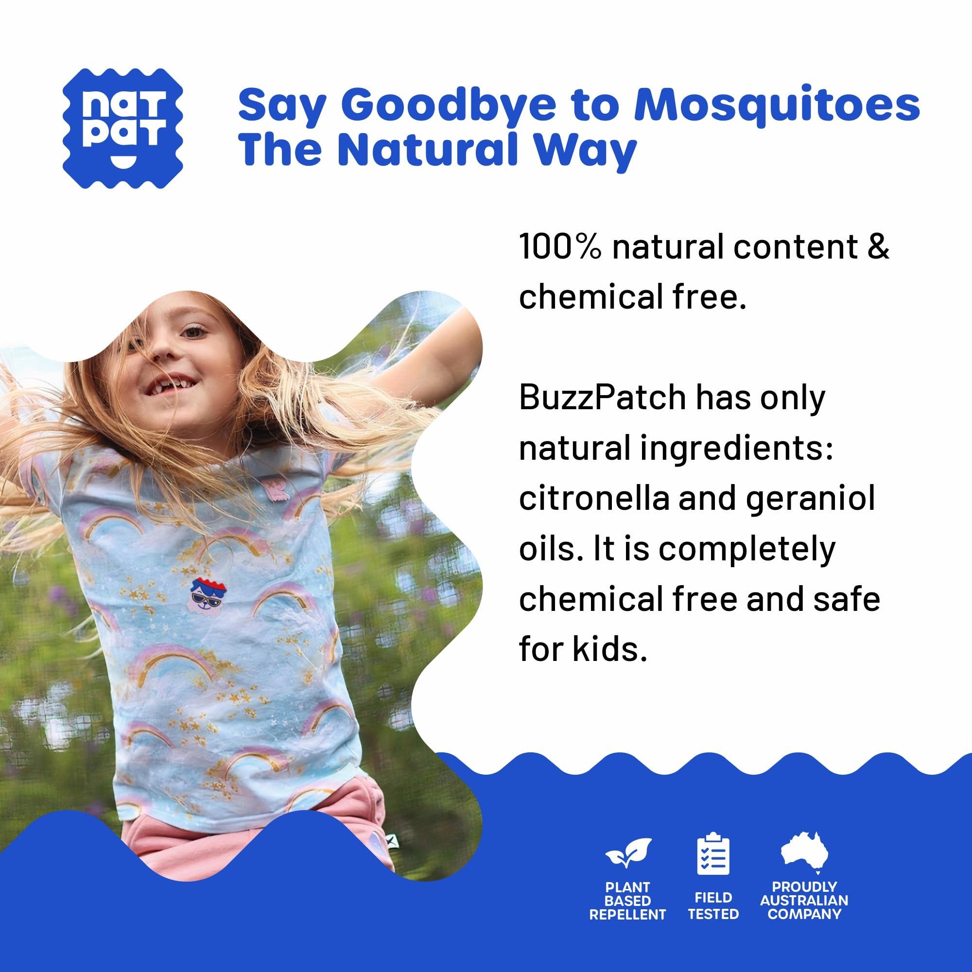 NATPAT Buzz Patch Mosquito Patch Stickers for Kids - Plant Based Ingredients, Non-Toxic - The Original All Natural Citronella Essential Oil Insect Patch, DEET Free, for Toddlers, Kids (60 Pack) - Image 5