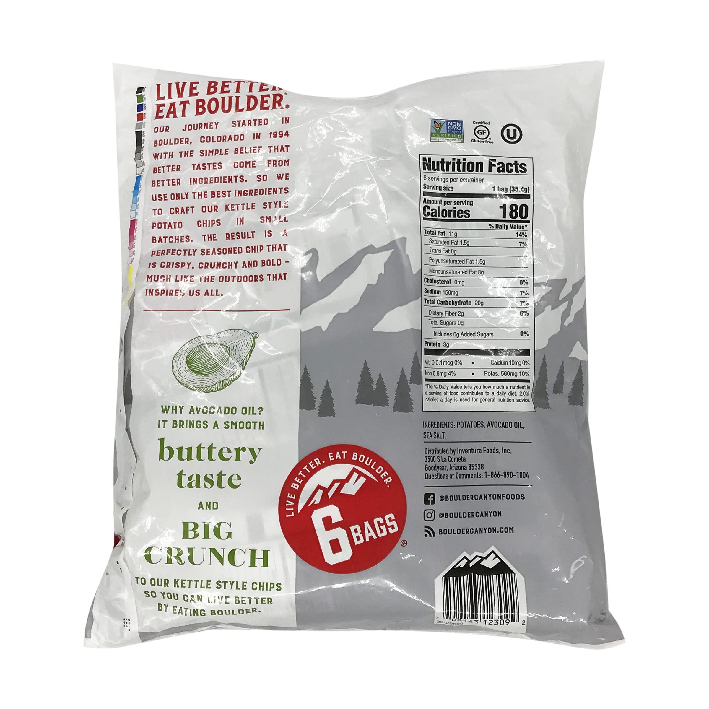Boulder Canyon Avocado Oil Sea Salt Potato Chips 6 Count, 1.25 OZ - Image 3