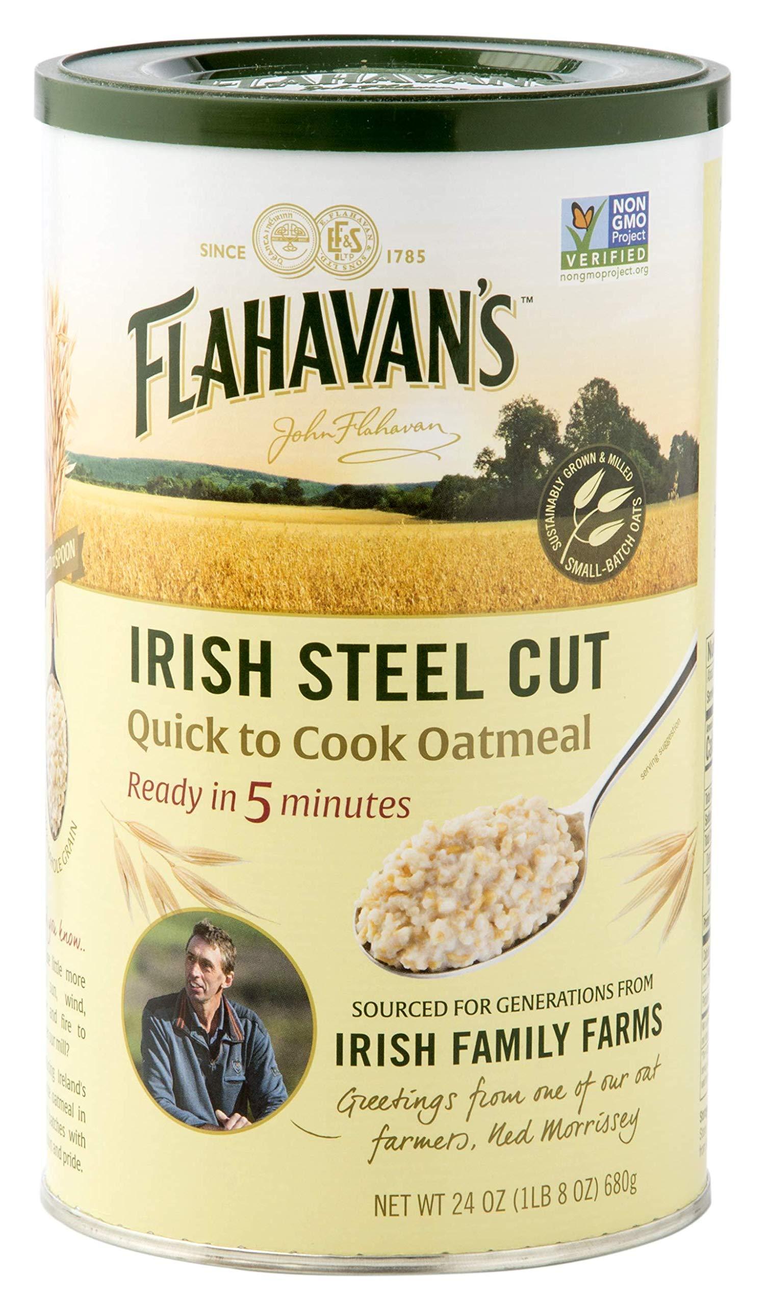 Flahavan's Quick to Cook 5 Minute, Irish Steel Cut Oatmeal, 24 Ounce (Pack of 6)