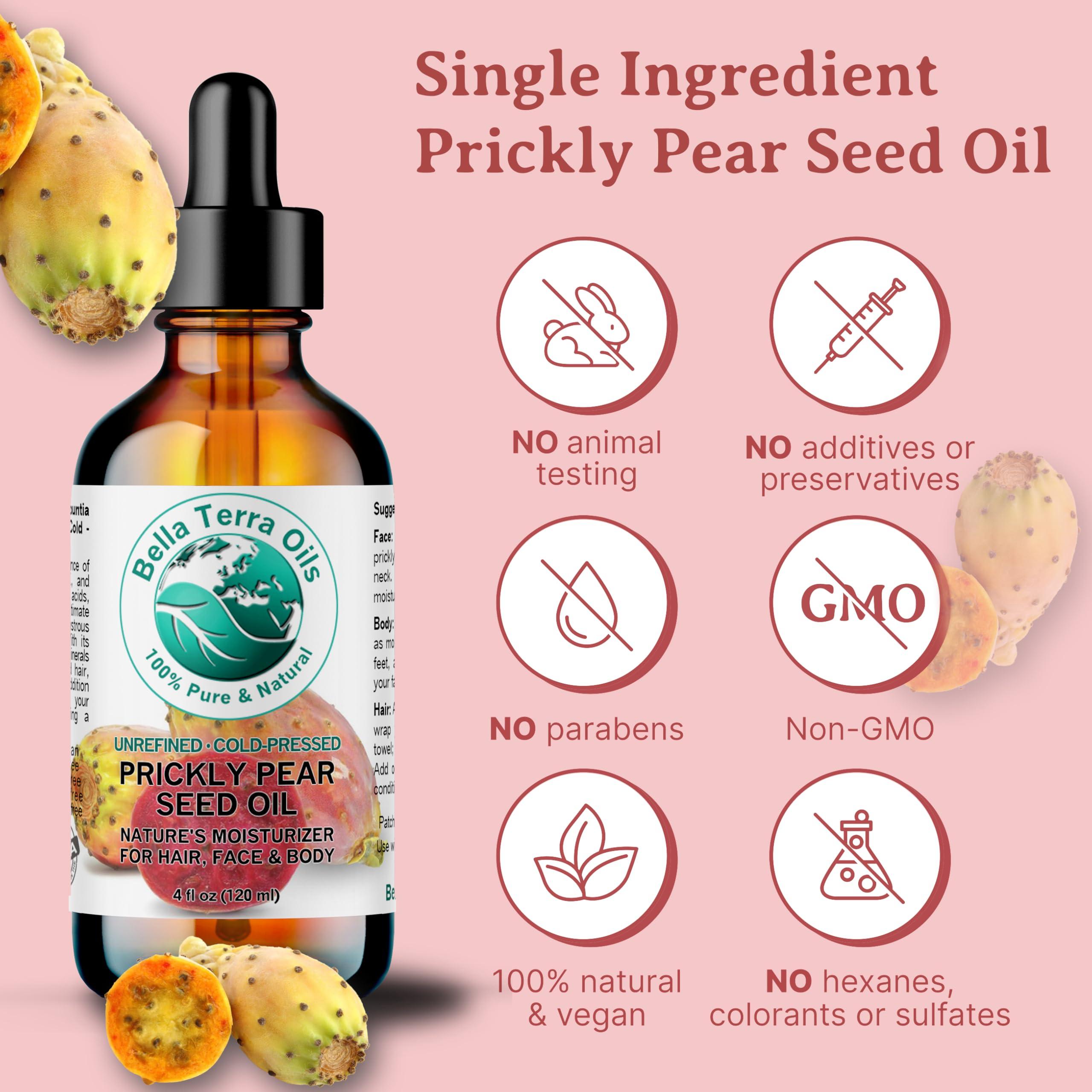 Bella Terra Oils - Prickly Pear Oil 4 oz - Extracted from Cactus Pear, Enriched with Omega-6, Vitamin K, Experience the Opulence of Nature - Image 4