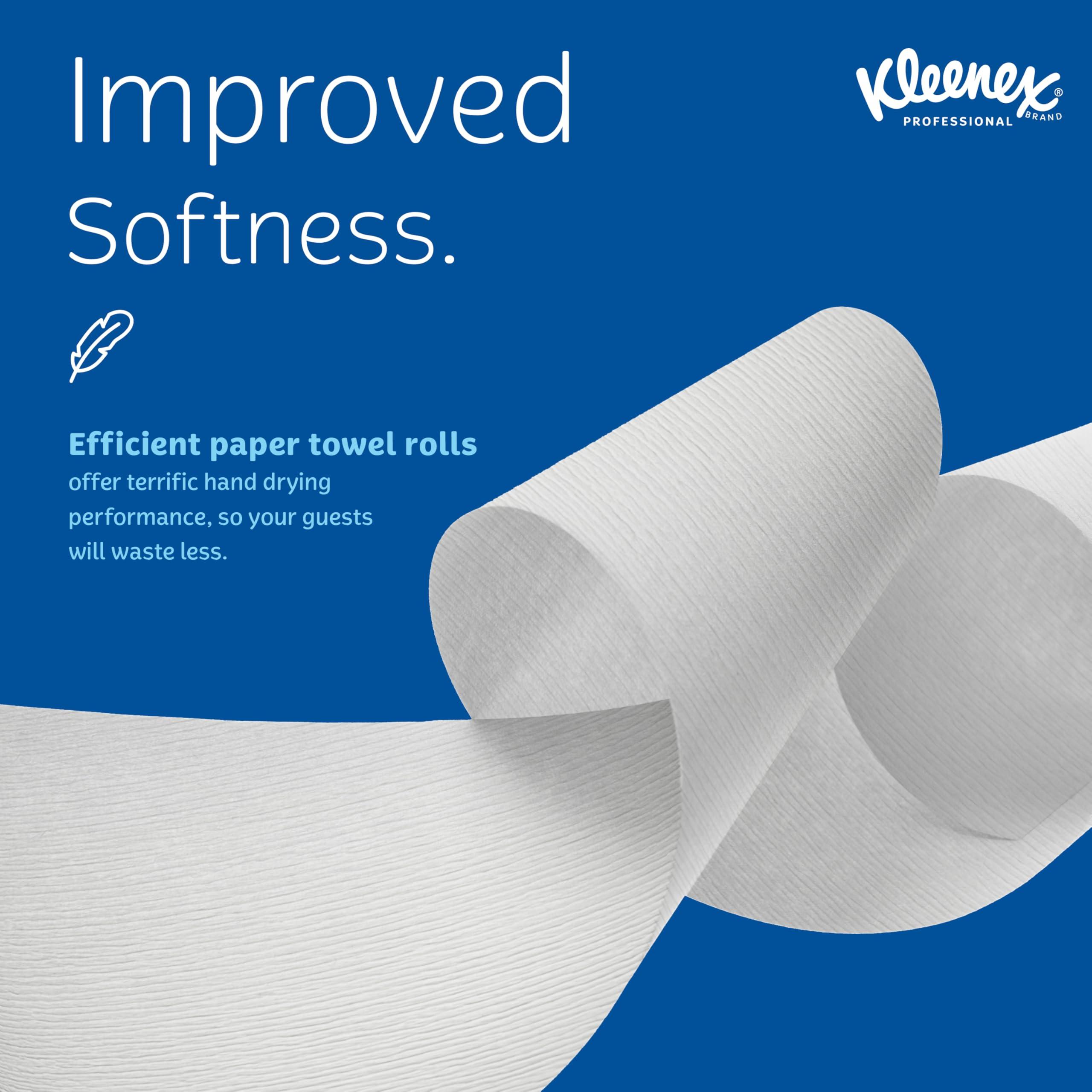 Kleenex Professional Universal Hard Roll Paper Towels, Bulk (01080), 1.5" Core, Premium Absorbency Pockets, White (12 Rolls at 425' Each, 5,100'/Case) - Image 6