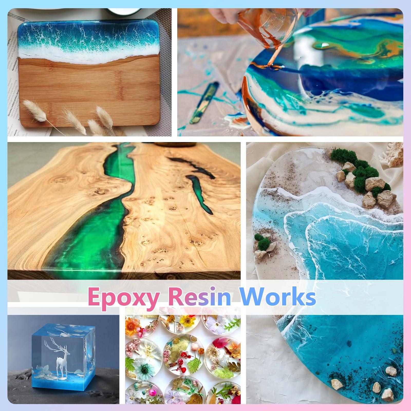 KISREL Epoxy Resin 2Gallon - Crystal Clear Epoxy Resin Kit - No Yellowing No Bubble Art Resin Casting Resin for Art Crafts, Jewelry Making, Wood & Resin Molds(1 Gallon x 2) - Image 6