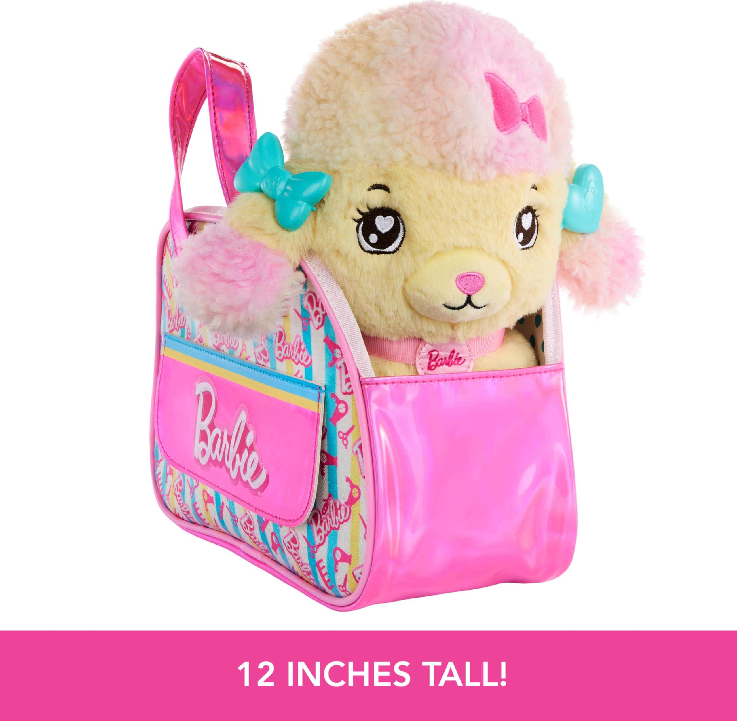 Mattel Barbie Plush Toy Playset, Hairdresser Poodle Stuffed Animal with Lights & Sounds, Plus Themed Purse & 6 Accessories, Salon Pet Adventure - Image 5
