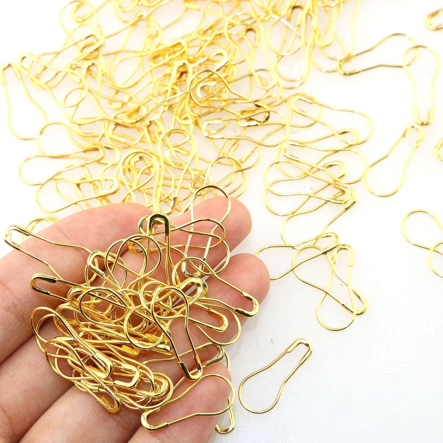 Tegg Safety Pin 500PCS Gold Gourd Shape Metal Fastening Safety Clips for Jewellery Costume Tag and DIY Bulb Pin - Image 4