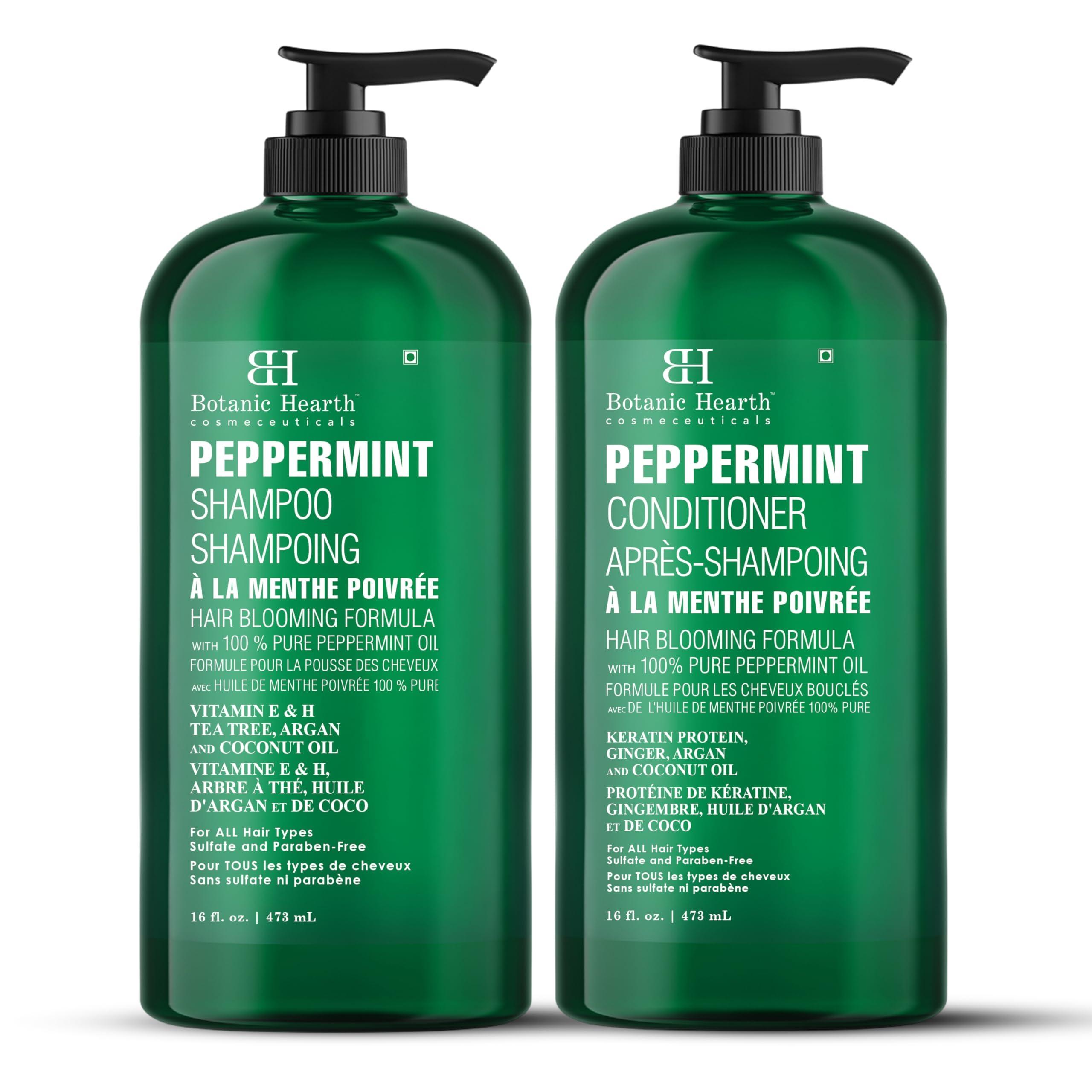 BOTANIC HEARTH Peppermint Oil Shampoo and Conditioner Set - Hair Blooming Formula with Keratin - Fights Hair Loss & Thinning, Promotes Hair Growth-Sulfate Free for Men and Women - 16 fl oz x 2 - Image 8