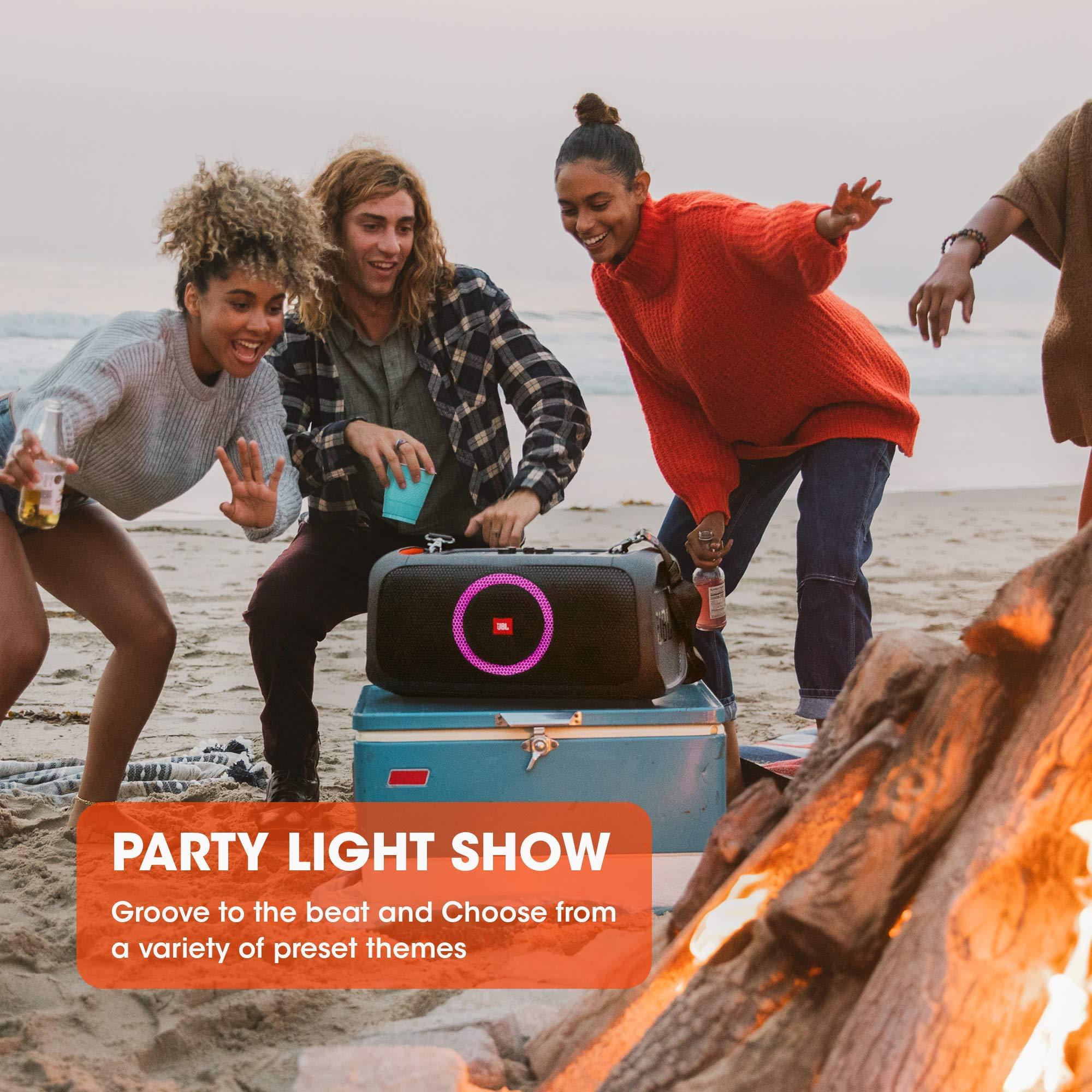 JBL PartyBox On-The-Go Portable Party Speaker with Built-in Lights Black (Renewed) - Image 3