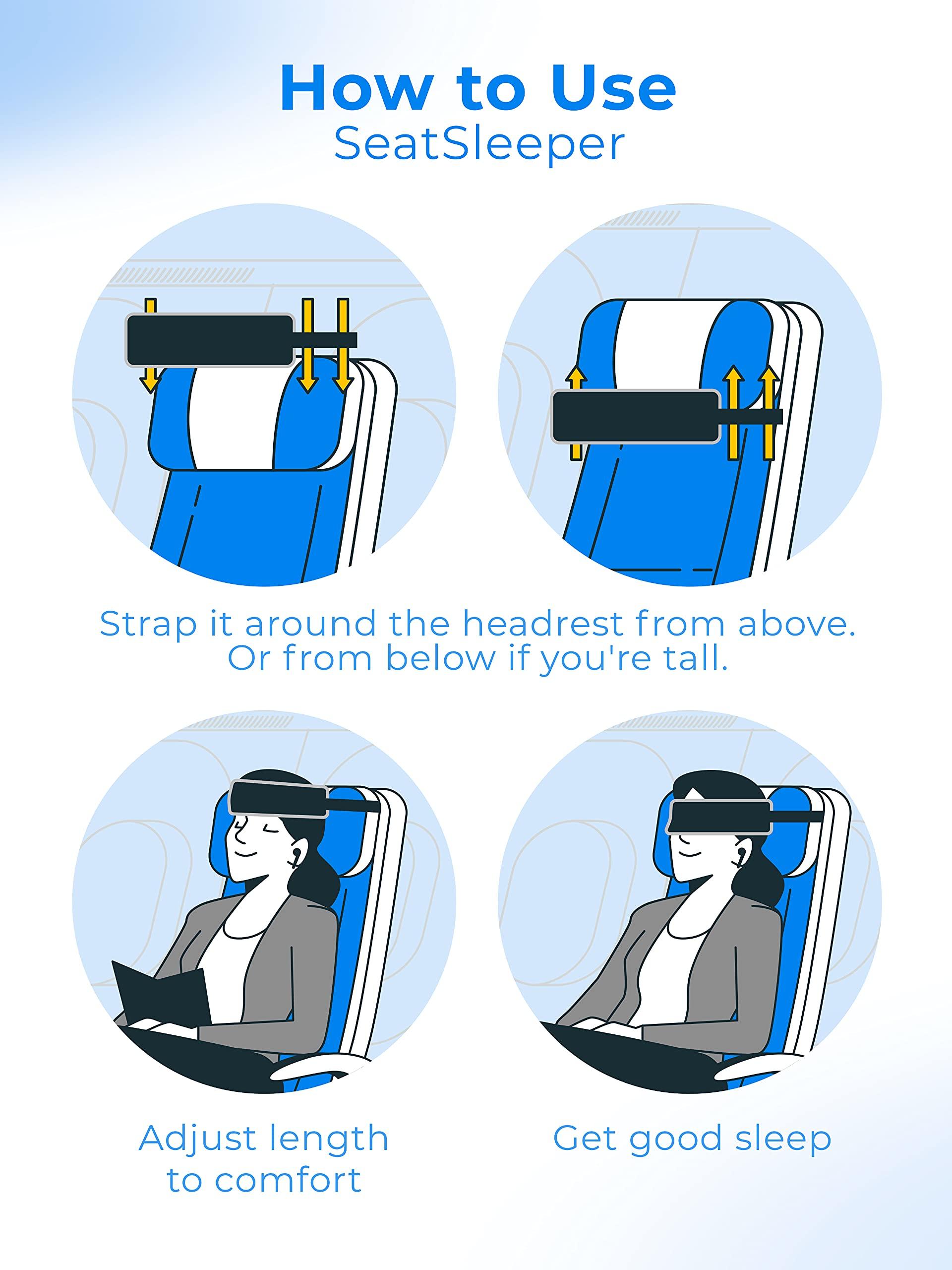 SeatSleeper Travel Pillow & Neck Pillow Alternative | Soft, Ultra-Lightweight & Compact Airplane Travel Essentials for Flying Long Flights or Car Ride | Can Be Used as Sleep or Travel Eye Mask - Image 7