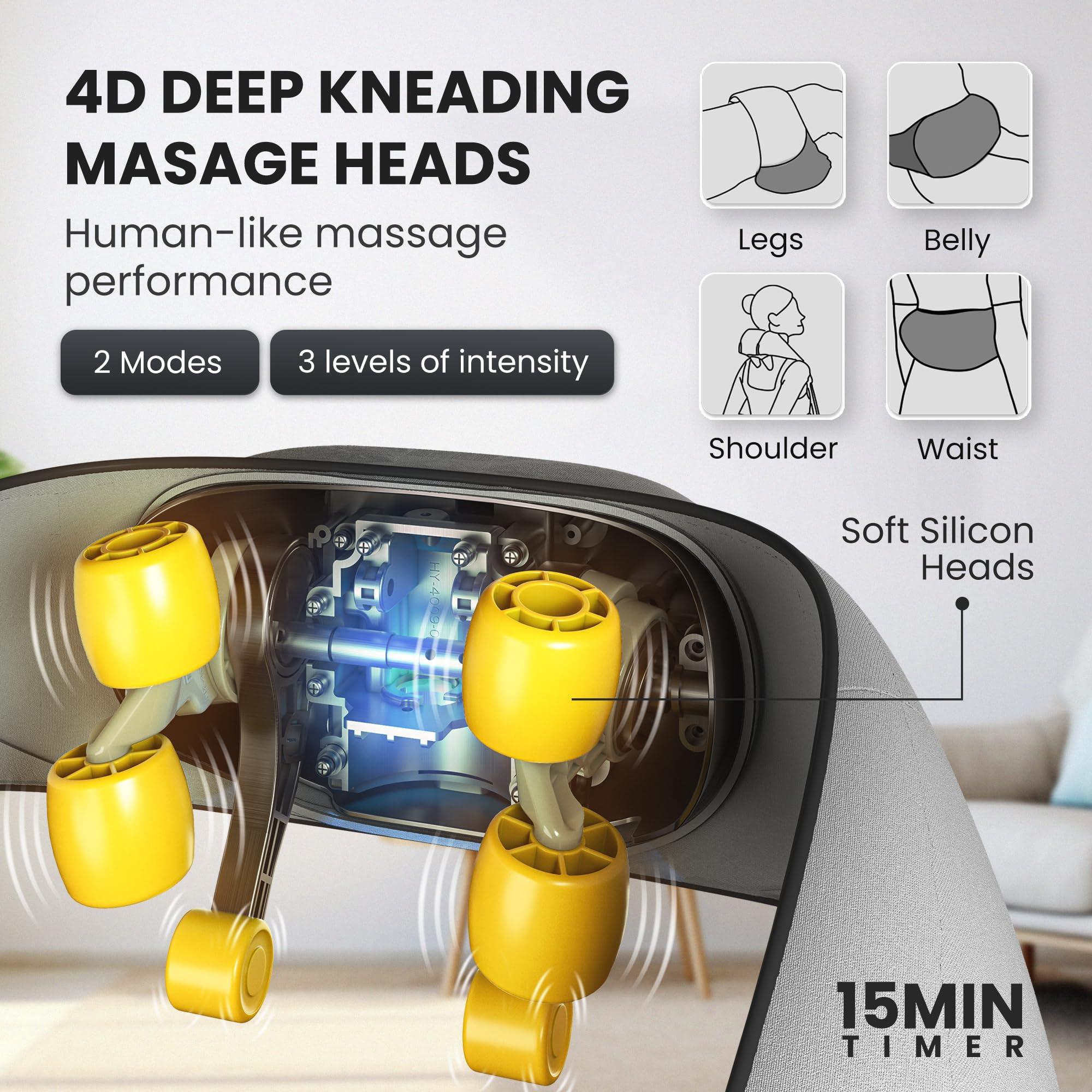 MIKO Shiatsu Neck Massager with Heat for Deep Tissue Pain Relief, Premium App-Controlled Cordless Massage, Fits Neck Size 11-15 Inches - Image 4