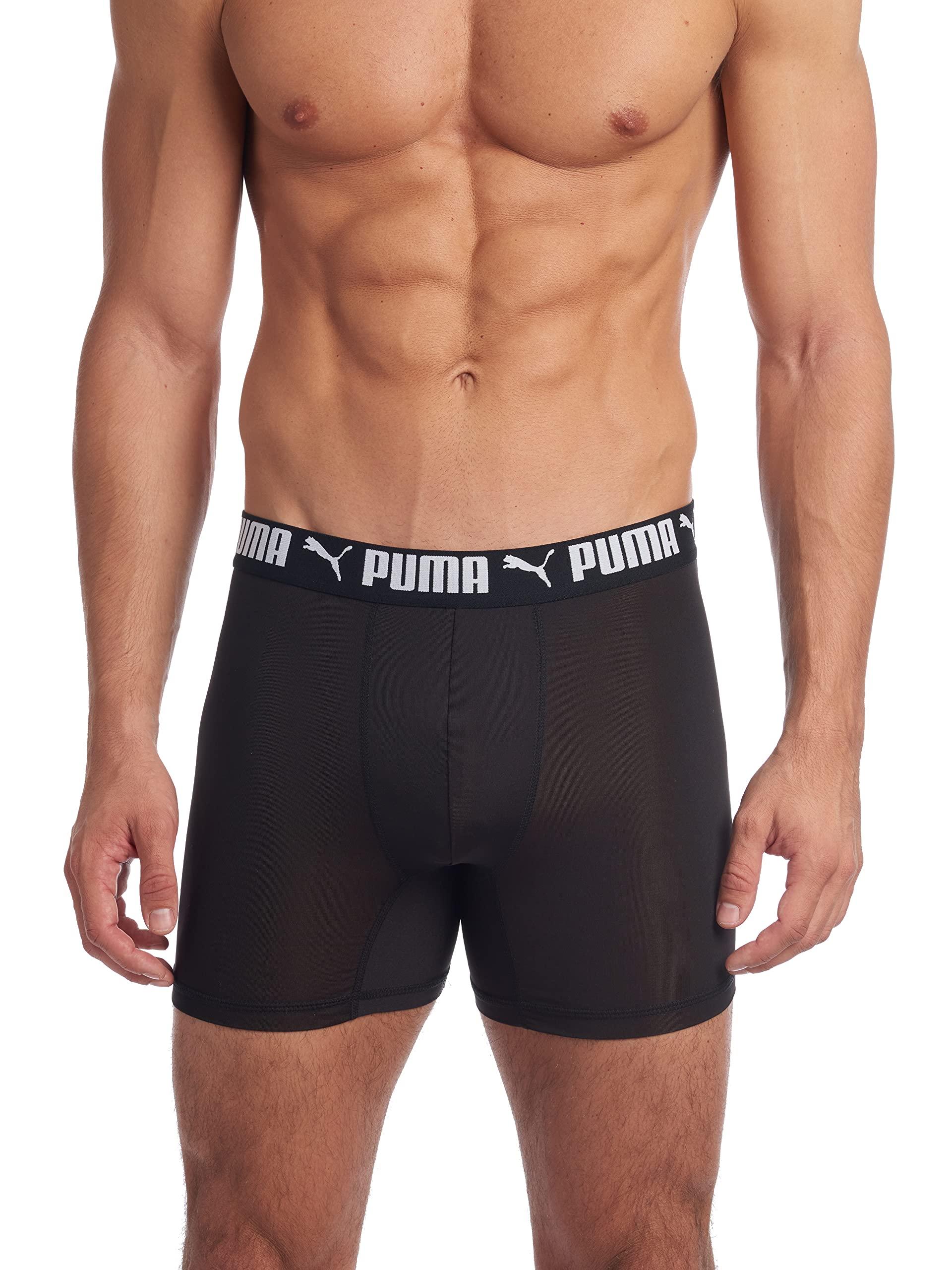PUMA Men's 3 Pack Athletic Fit Boxer Briefs