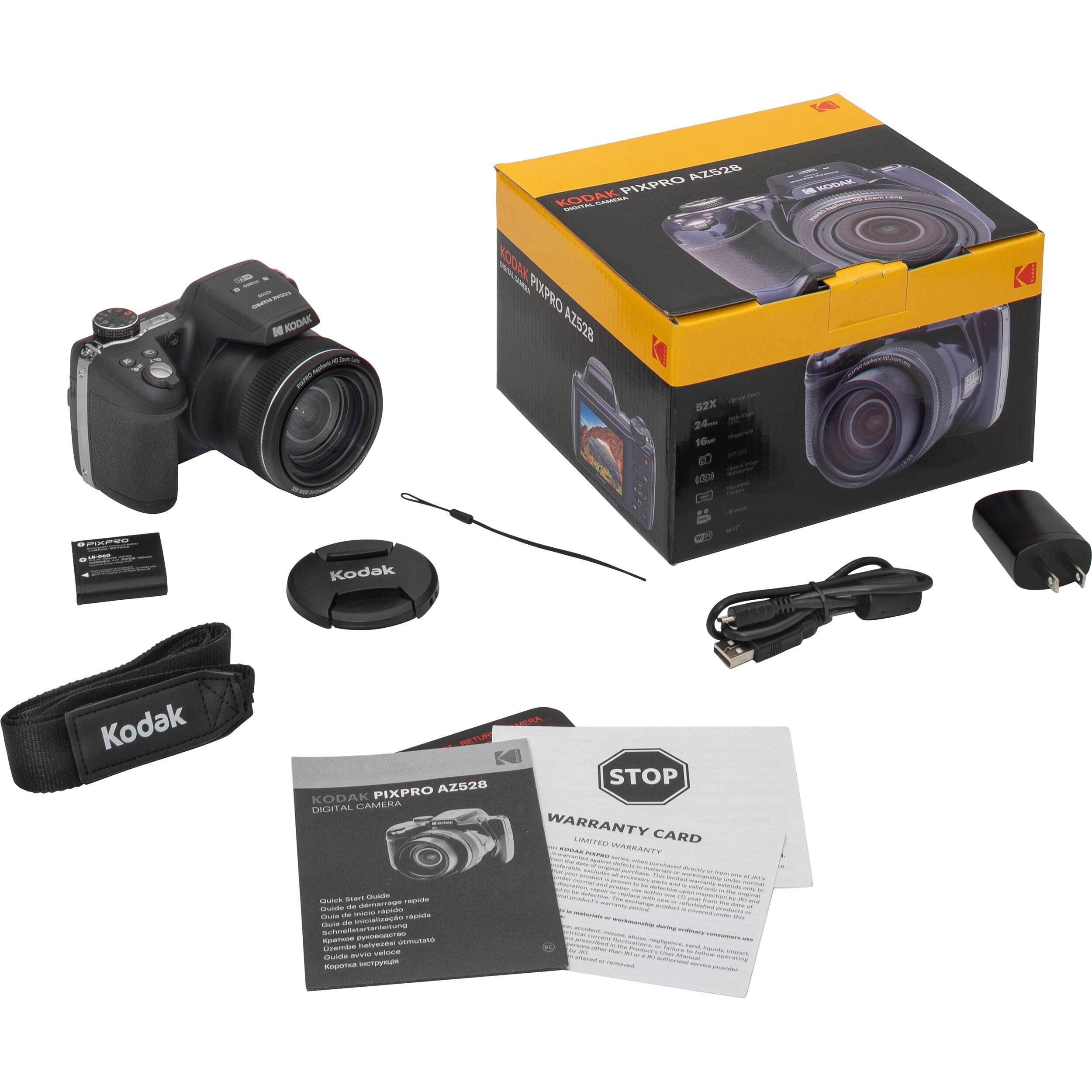 Kodak PIXPRO AZ528 Digital Camera (Black) Bundle with 32GB Memory Card + Camera Case + Memory Card Wallet + Screen Protectors + Accessories - Image 9