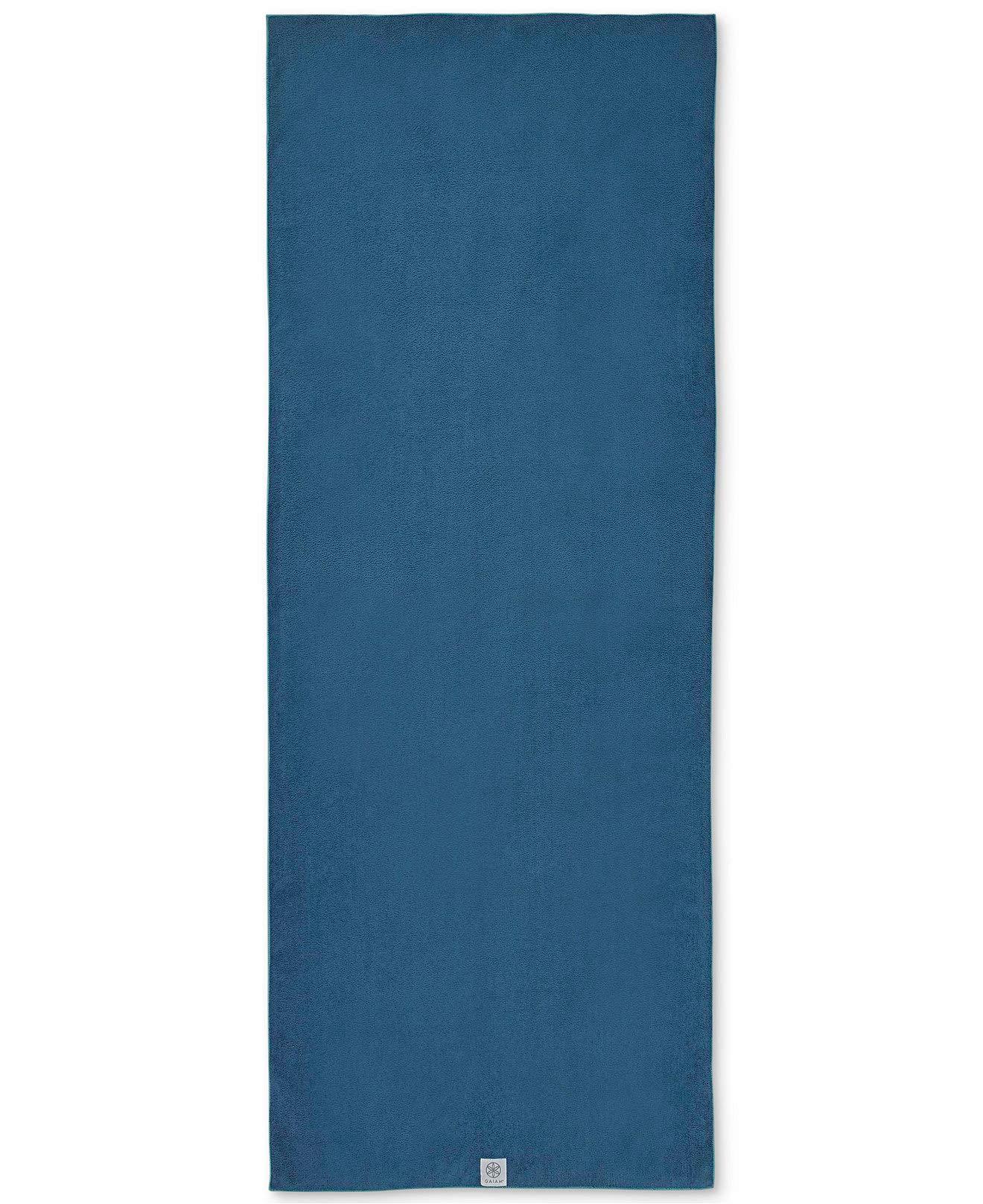 Gaiam Stay Put Yoga Towel Mat (Fits Over Standard ) Size - 68"L x 24"W, Lake - Image 2