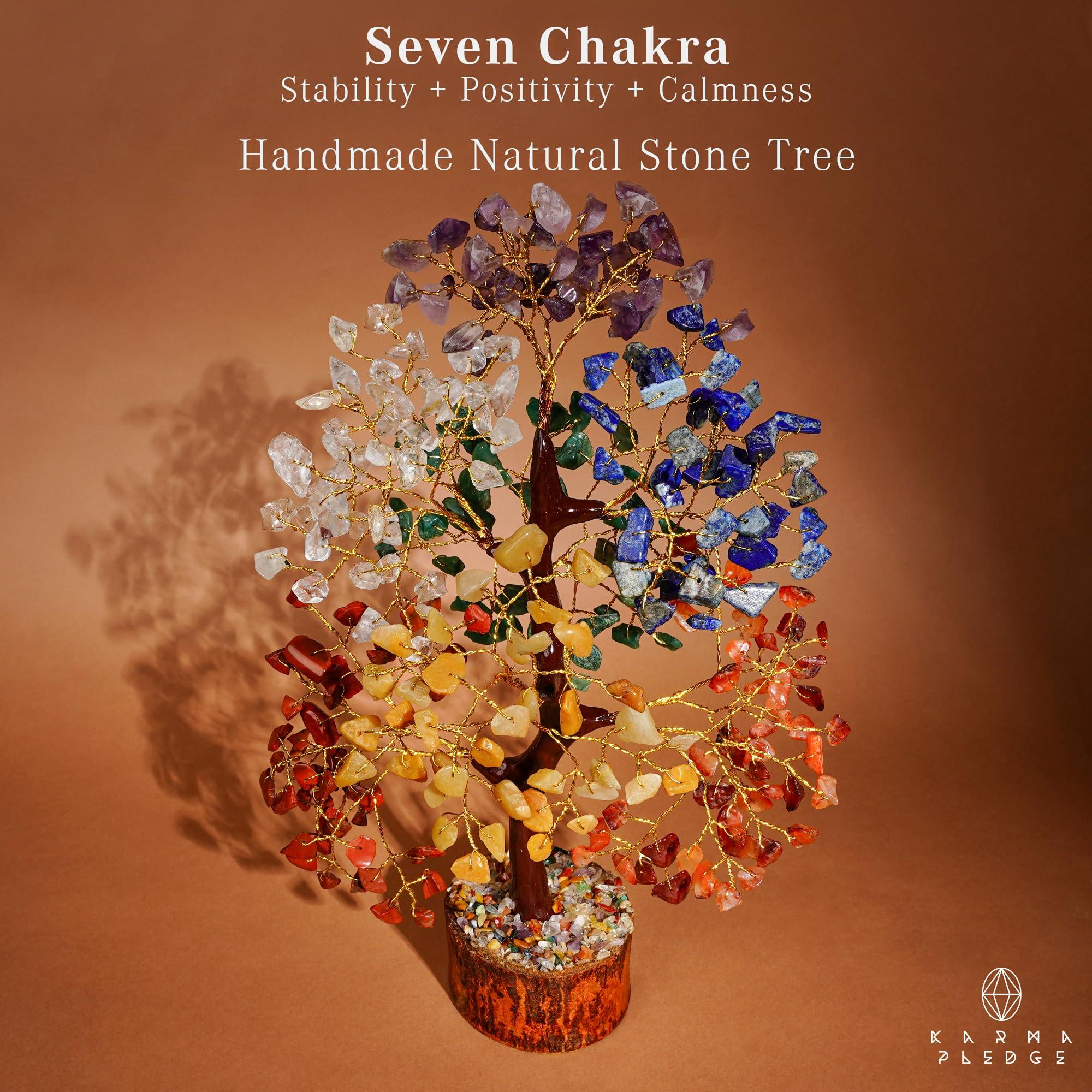 Crystal Tree of Life 7 Chakra Healing Crystal Trees for Home Decor, Office Desk Decor, Living Room Decor, Handmade Bonsai Trees for Positive Energy, Money, Good Luck Birthday Gifts for Women, Mom - Image 4