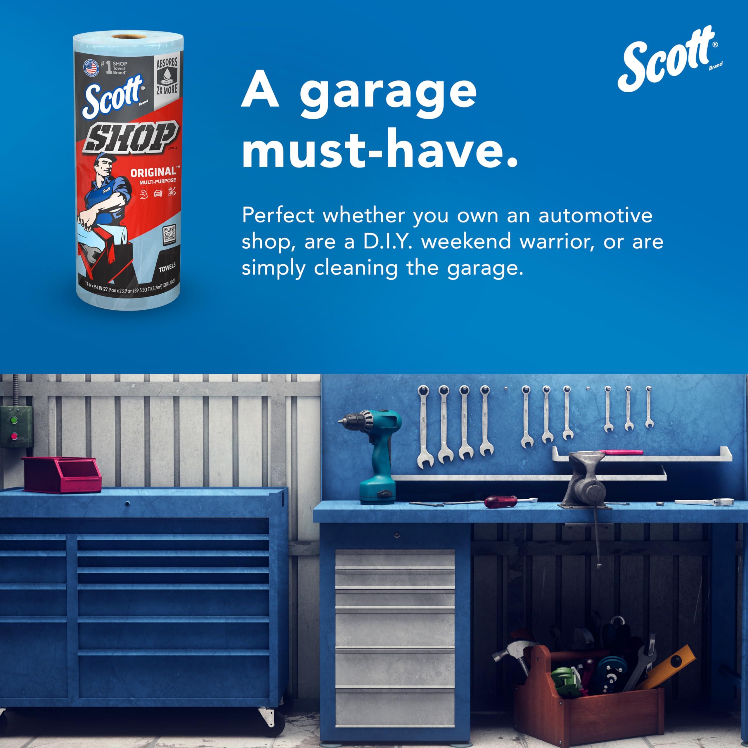 Scott Shop Towels Original, Big Rolls, 4 Packs of 6 Rolls, 11"x9.4" Blue Sheets, 24 Rolls/Case, 1,440 Towels/Case - Image 9