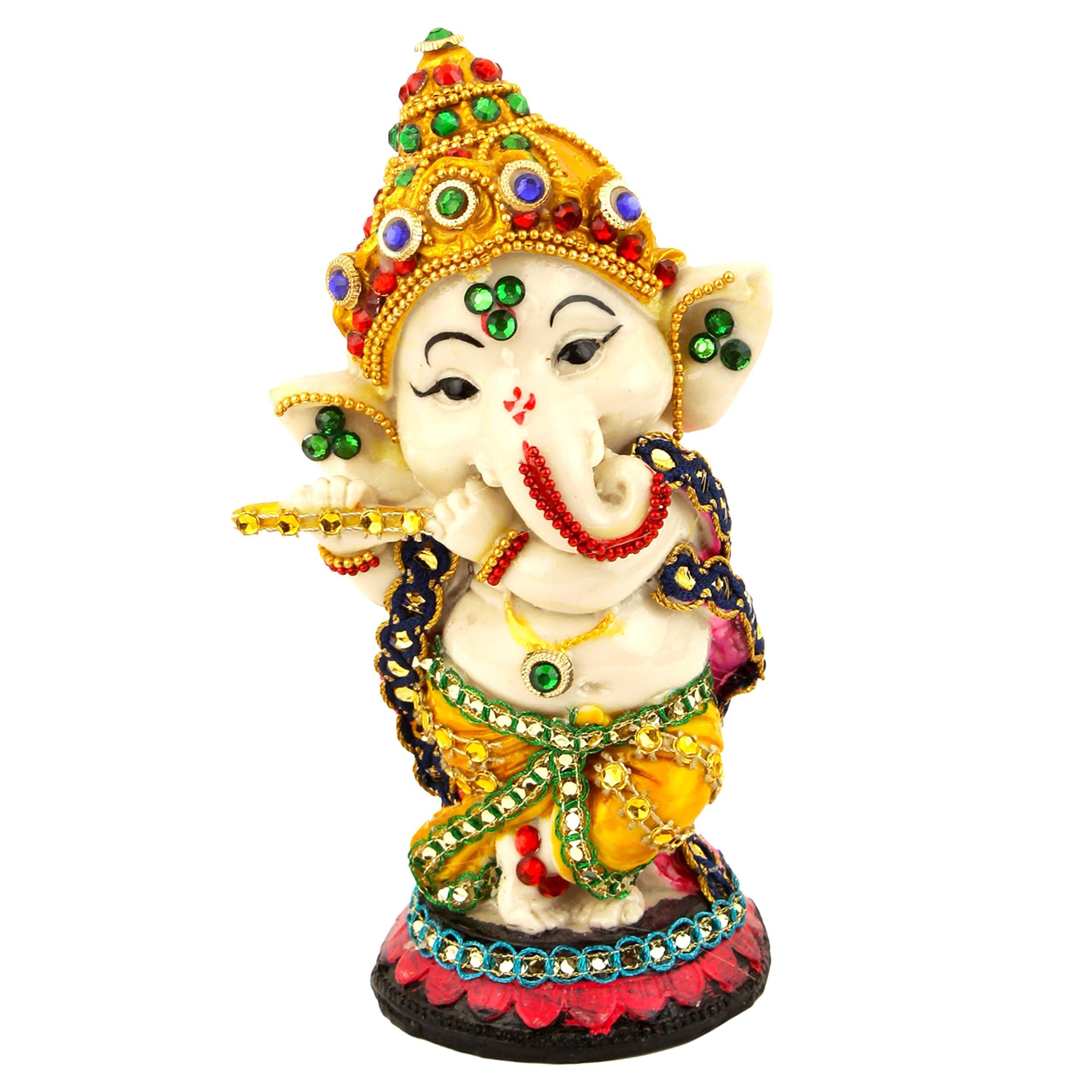 TIED RIBBONS Ganesh Statue | 5.5 inch | Ganesha Idol for Table Desktop, Indian God Idol Diwali Gifts | Ganesh Chaturhti Decoration | Indian God Idol Return Gifts | Ganesha Statues for Car Dashboard