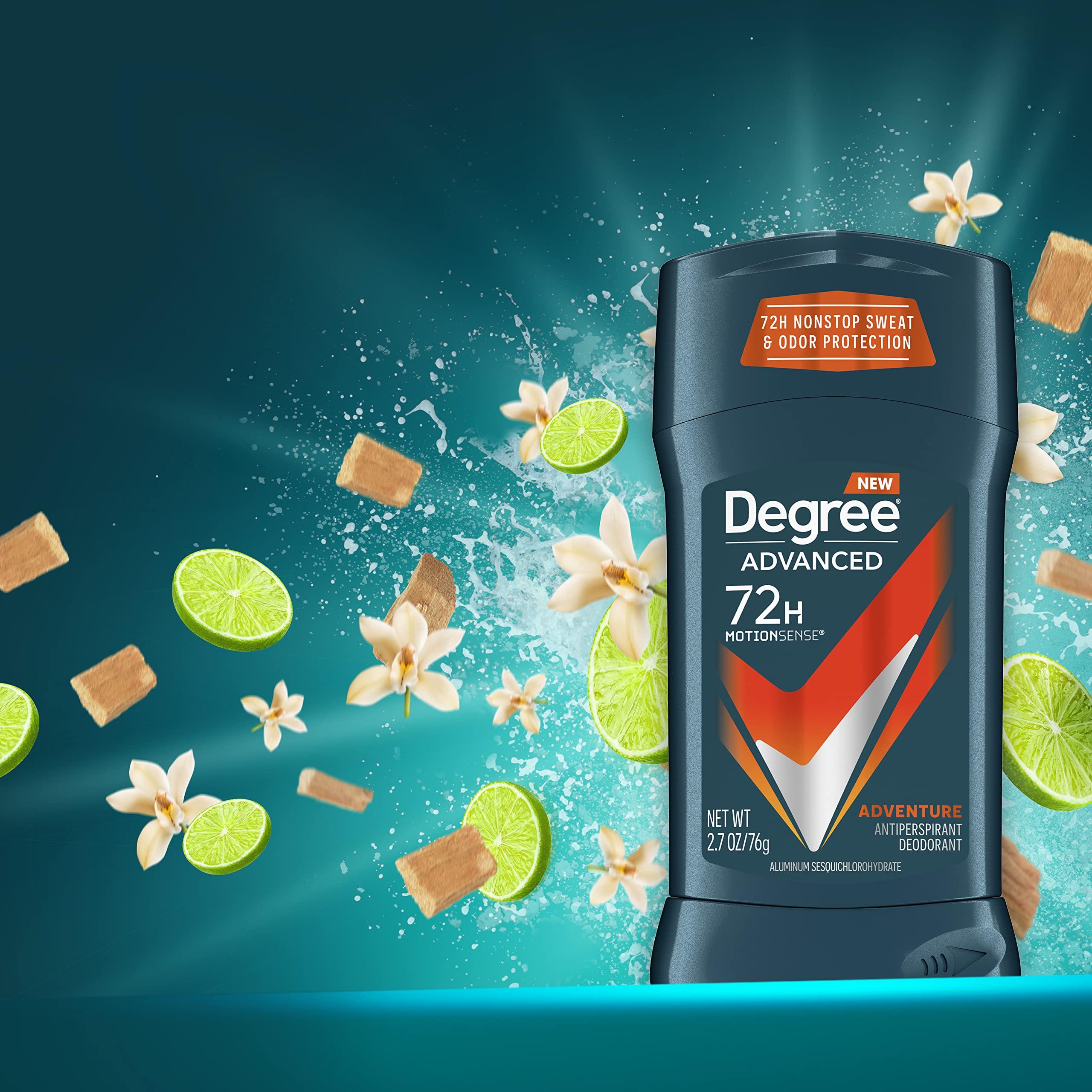 Degree Men Antiperspirant Deodorant Adventure Freshness and Odor Protection Deodorant for Men 2.7 Oz, (Pack of 4) Woodsy, Stick - Image 15