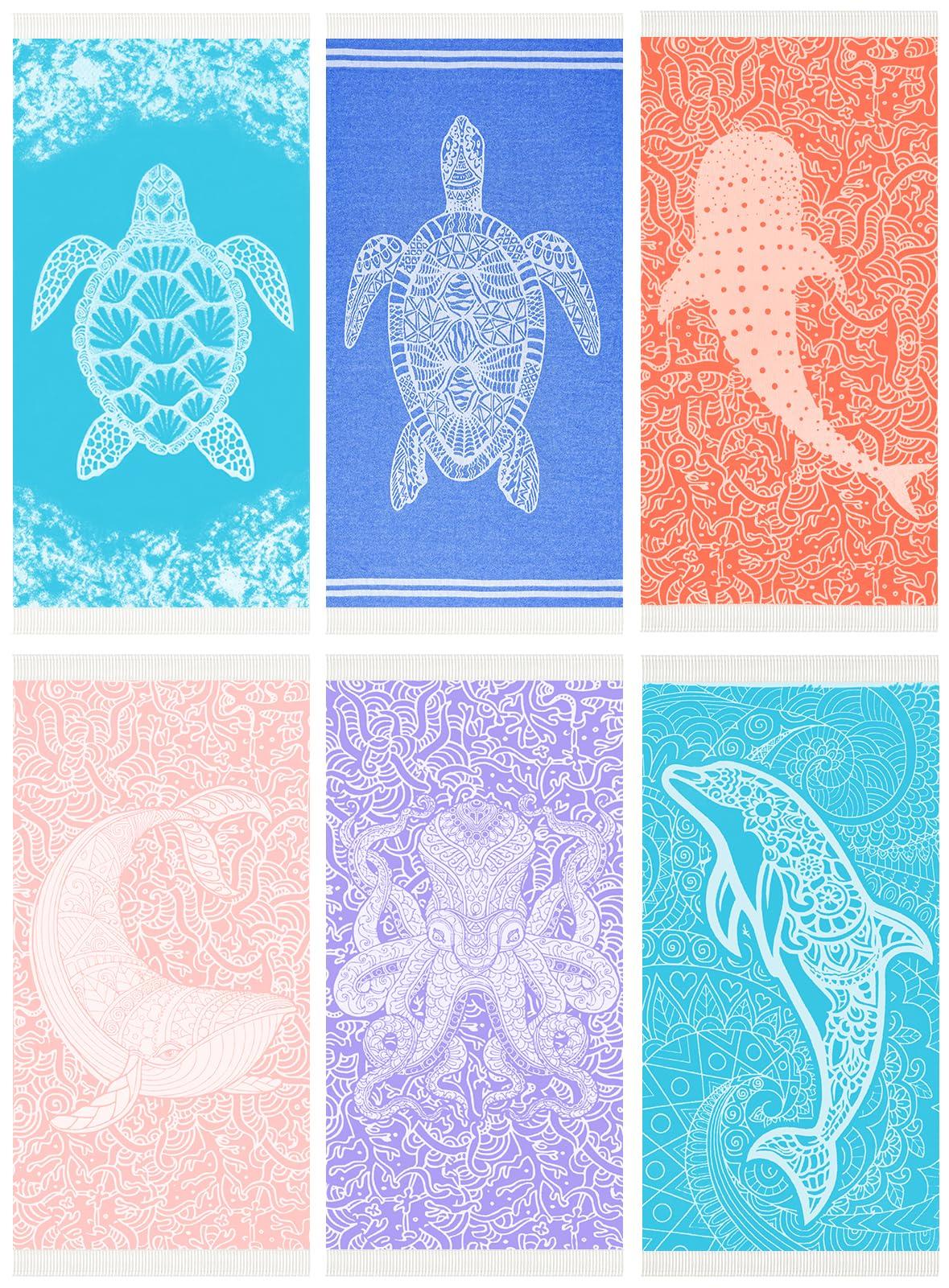 Widdonen Thin Turkish Beach Towel Lightweight Quick Dry Absorbent Cotton Bathroom Bath Pool Swim Towels Extra Large Oversized Sand Free Beach Accessories Essentials Cloud Gifts for Adult - Image 1
