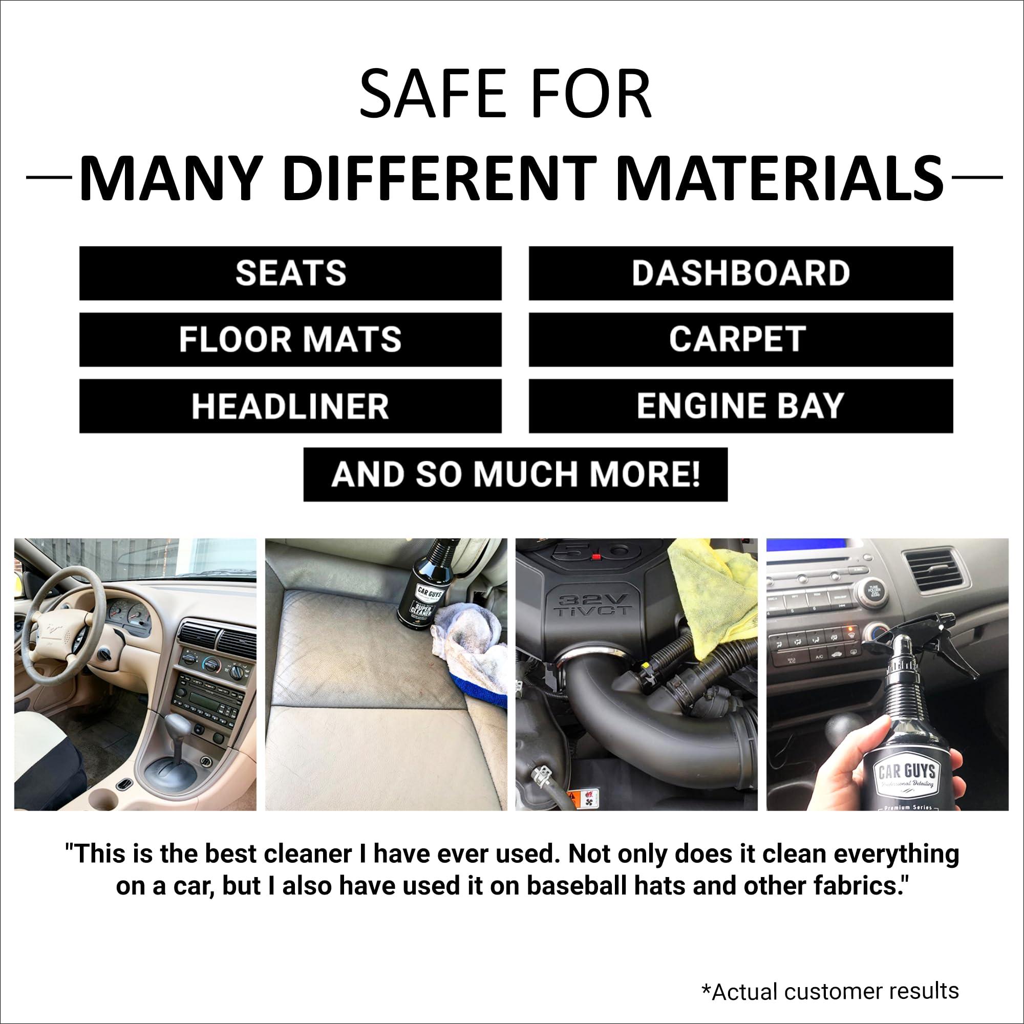 CAR GUYS Super Cleaner | Effective Car Interior Cleaner | Leather Car Seat Cleaner | Stain Remover for Carpet, Upholstery, Fabric, and Much More! | 18 Oz Kit with Microfiber Towel - Image 4