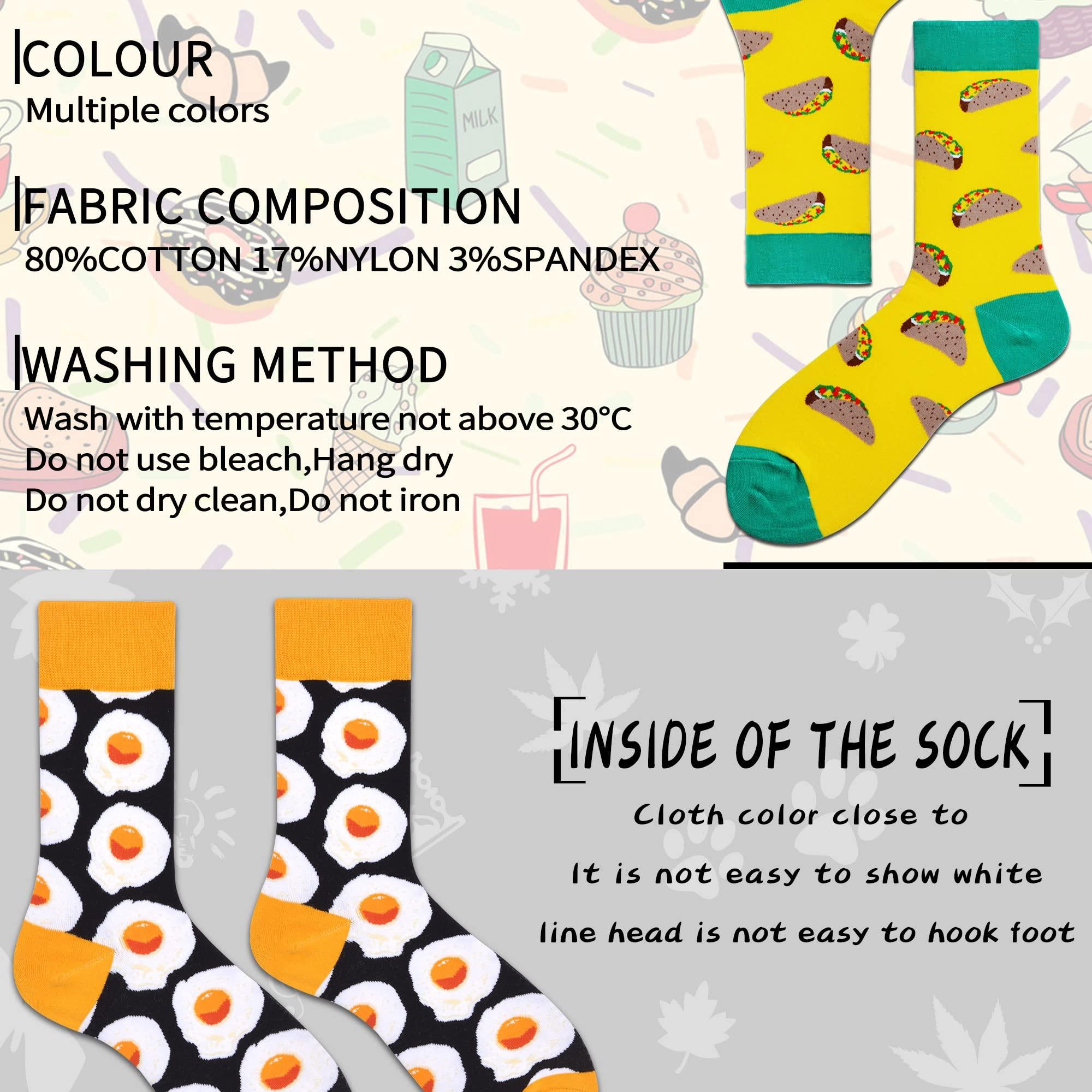 MAKABO Men's Fun Dress Socks Colorful Novelty Patterned Cotton Crew Socks - Image 2
