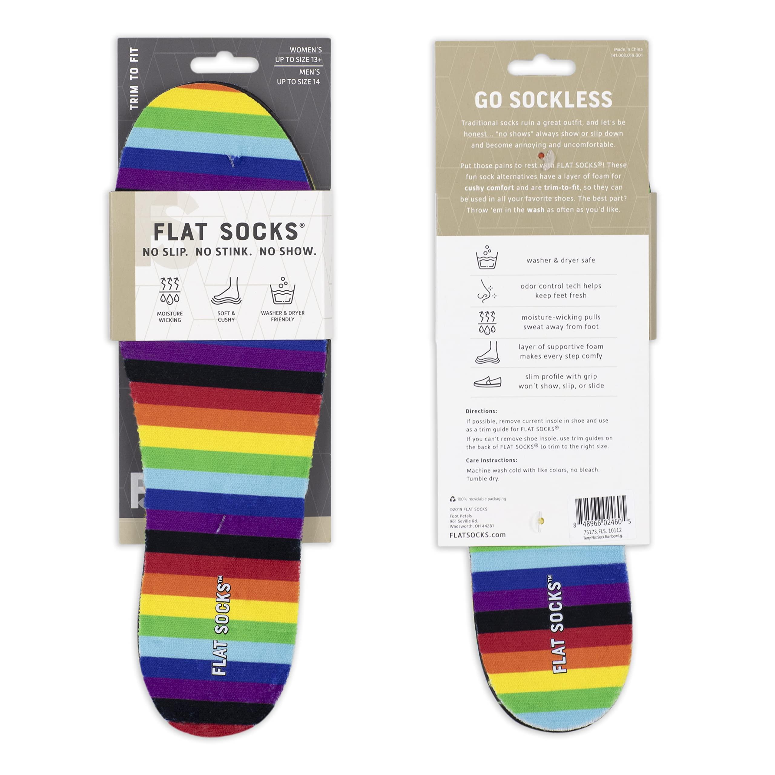 FLAT SOCKS No Show Socks, Sockless Shoe Liner, No Slipping, Odor Control, Washable Barefoot Shoe Insert - Image 2