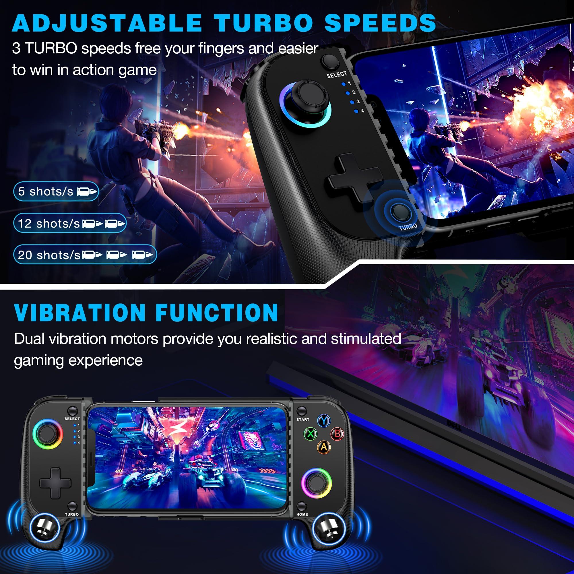 MystNova Wireless Phone Mobile Gaming Controller for iPhone/Android - Turn Your iPhone into a Gaming Console - Play Xbox, PlayStation, Steam Link, Cloud Gamepad for iOS - Image 4