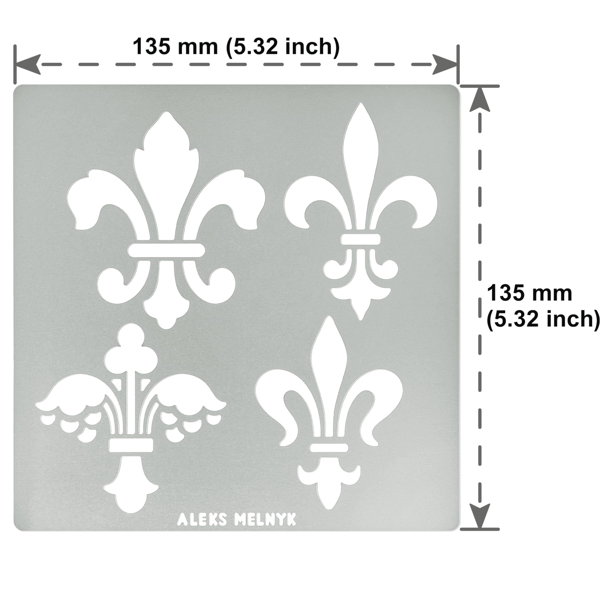 Aleks Melnyk No.251 Metal Stencil, Fleurs de LYS Symbole, French Fleur-de-lis, Lily Flower, Ornament, Vintage, Patterns, Template for Wood Burning, Pyrography Engraving, Crafts, Art, DIY - Image 5