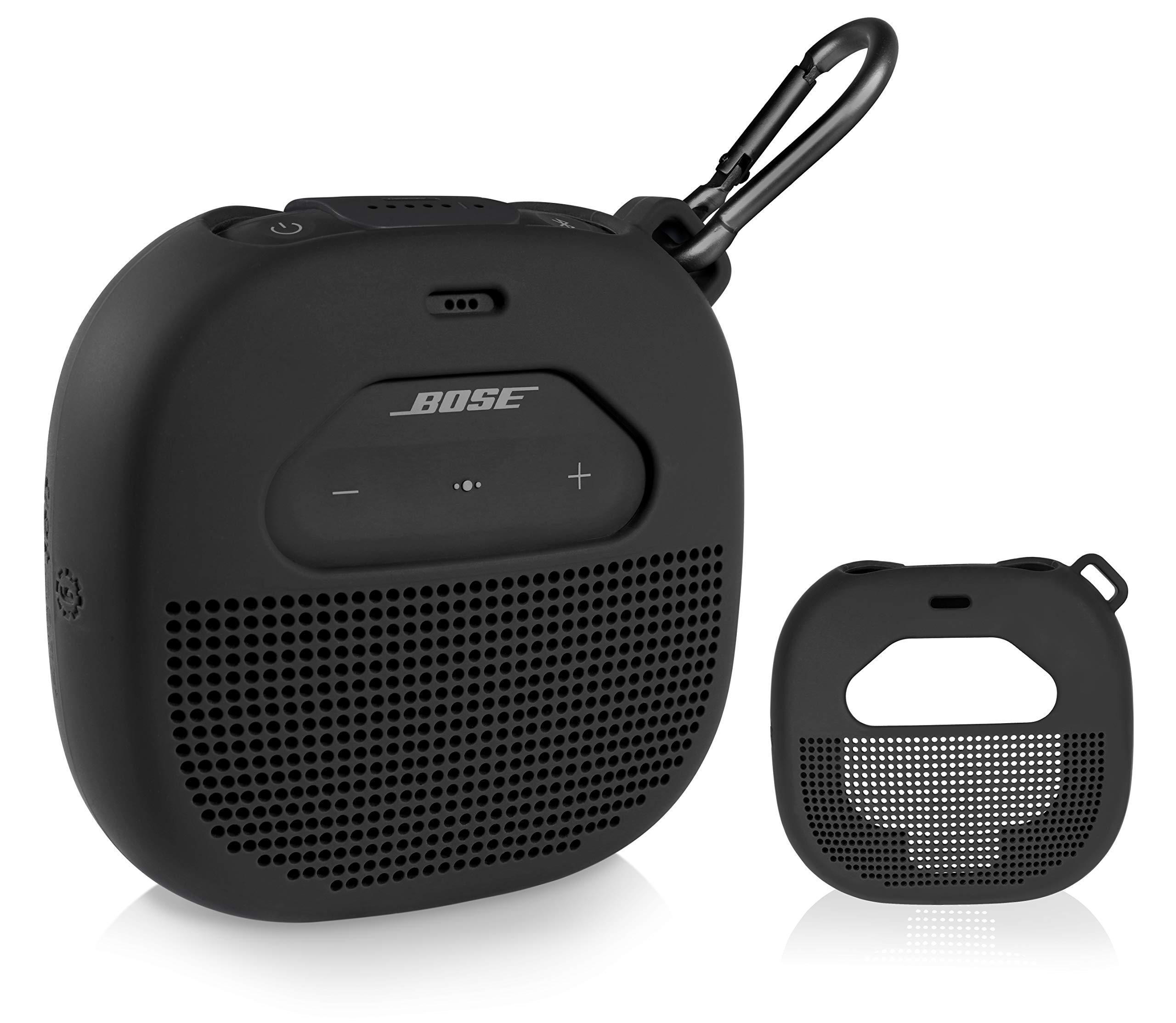 Silicone Cover Sleeve for Bose SoundLink Micro Portable Outdoor Speaker, Customized Design Skin Giving All 6 Directions Protection, Best Matching in Shape and Color(Black)
