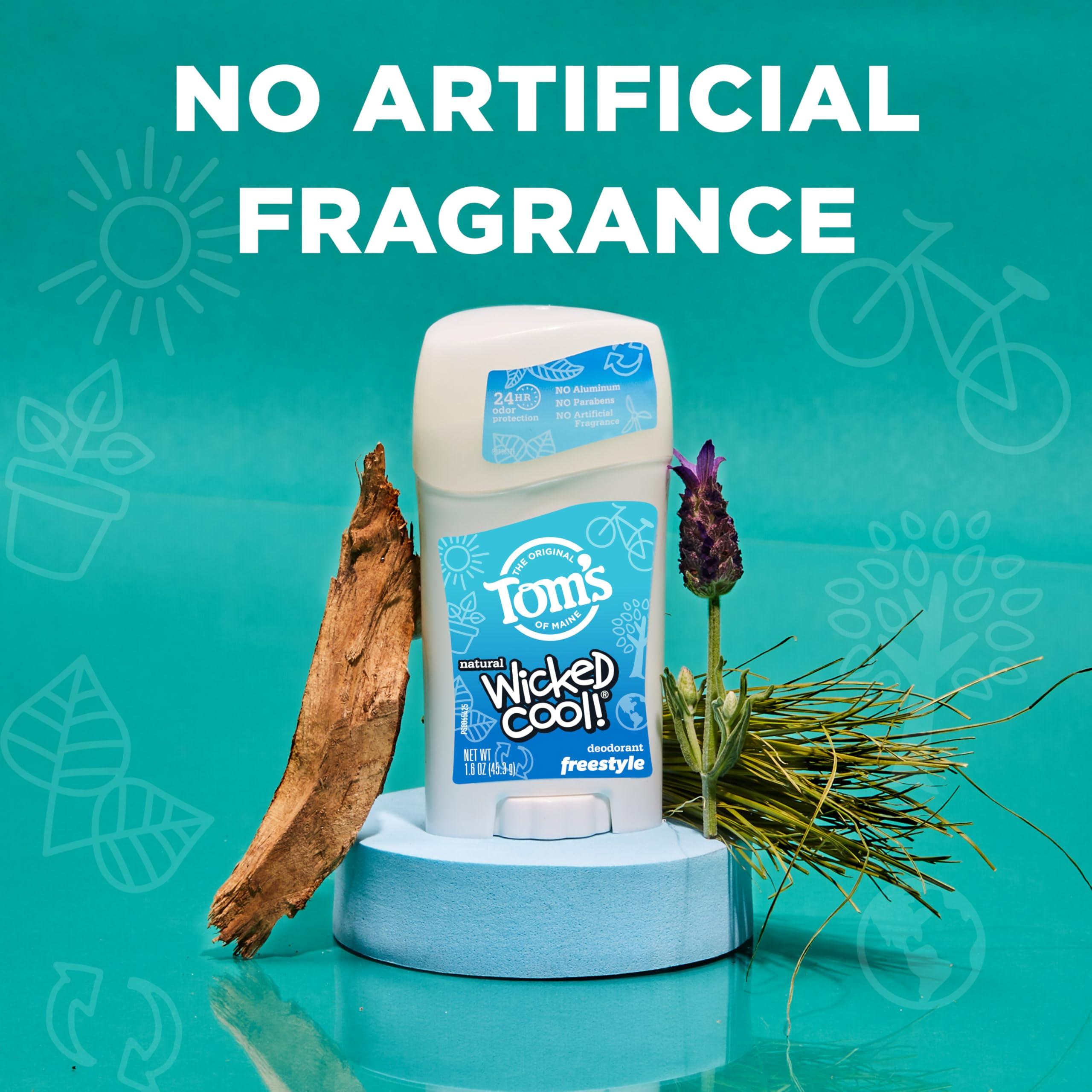 Tom’s of Maine Freestyle Wicked Cool! Natural Deodorant for Tweens, Aluminum Free Deodorant Stick, 1.6 oz (3 Pack) - Image 4