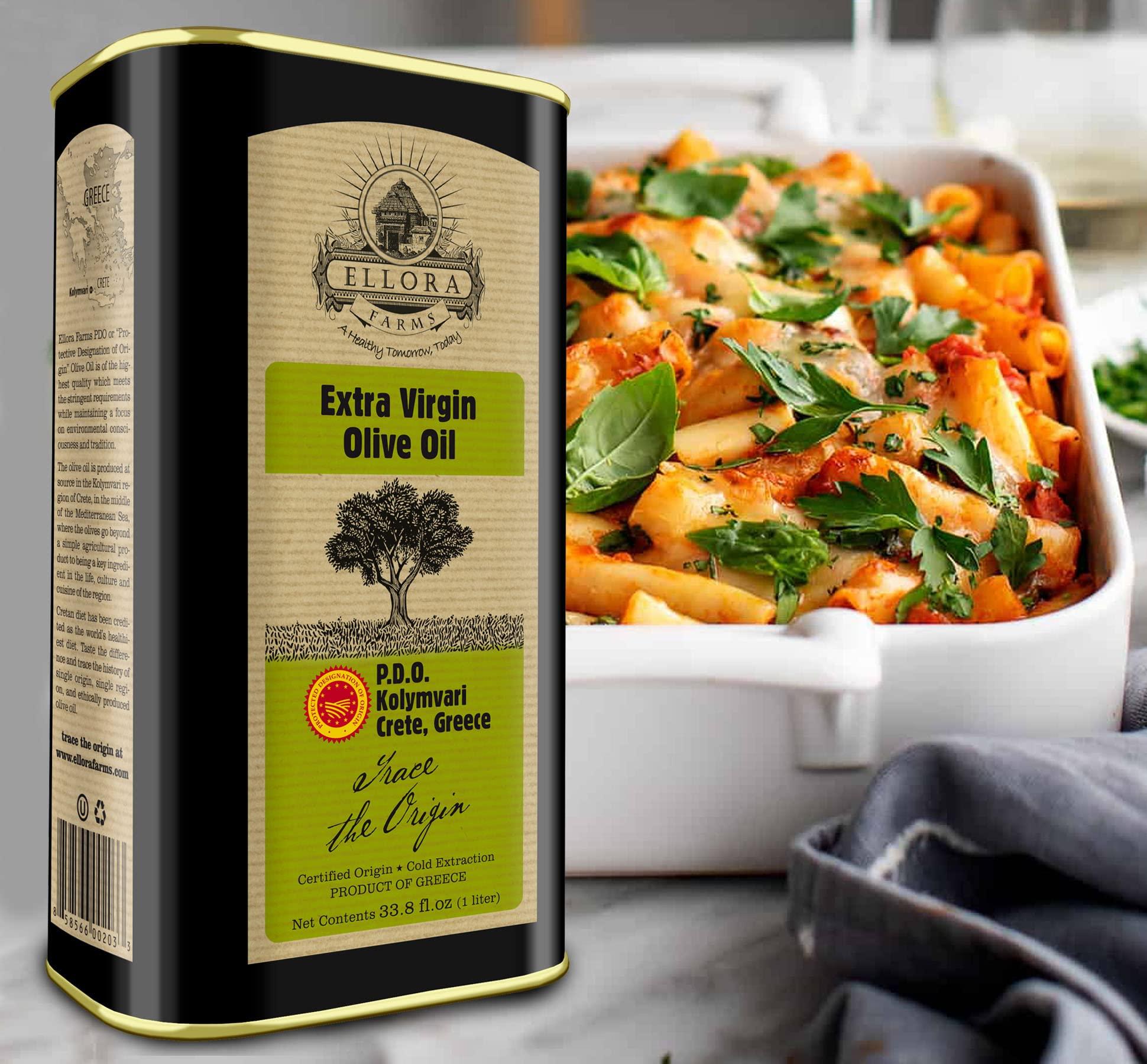 Ellora Farms Olive Oil Extra Virgin, Traceable & Certified PDO Polyphenol Rich Extra Virgin Olive Oil Cold Pressed, Global Gold Awards, Kosher, Single Origin from Crete, Greece 33.8 Fl oz, Pack of 2 - Image 3