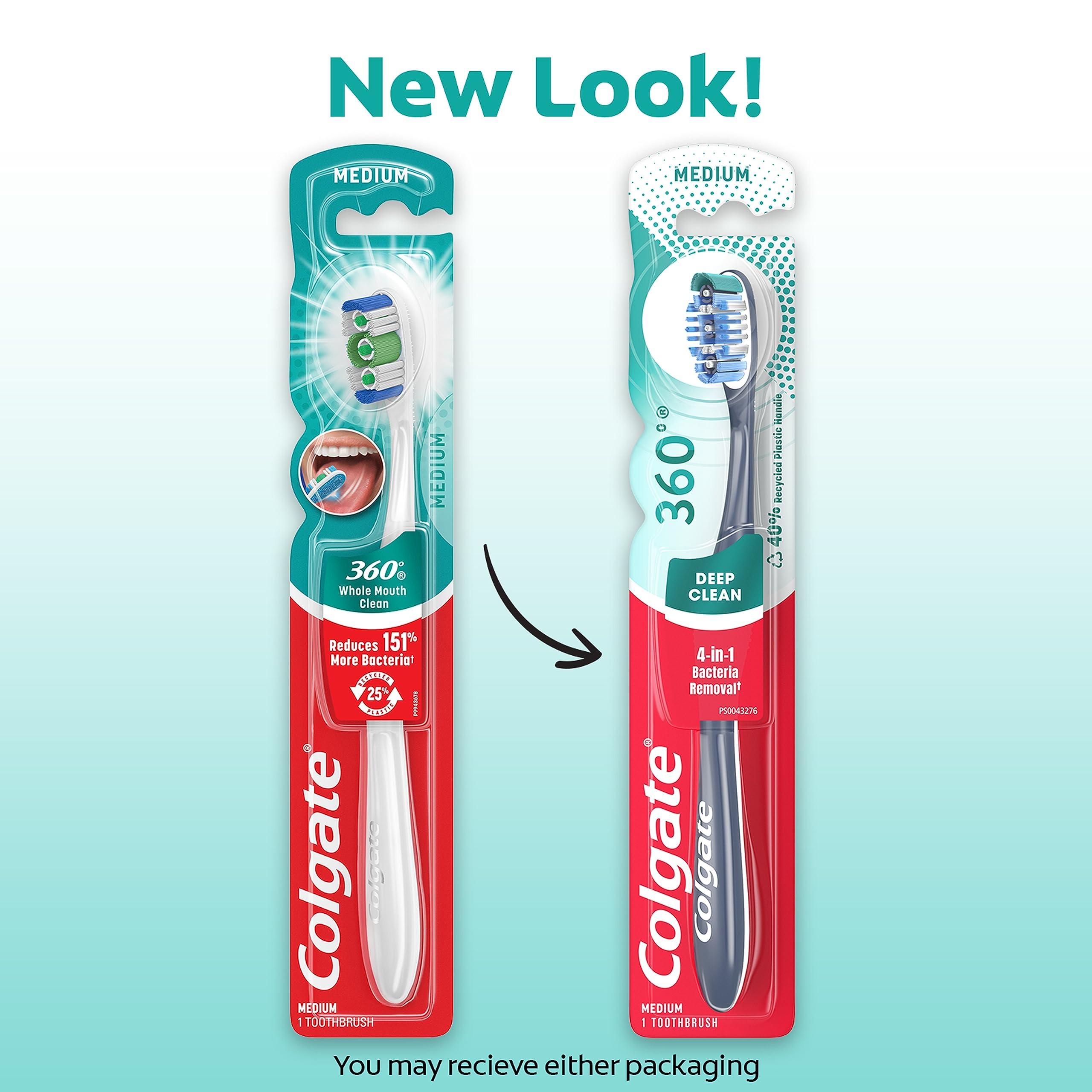 Colgate 360° Toothbrush with Tongue and Cheek Cleaner, Medium - Image 2