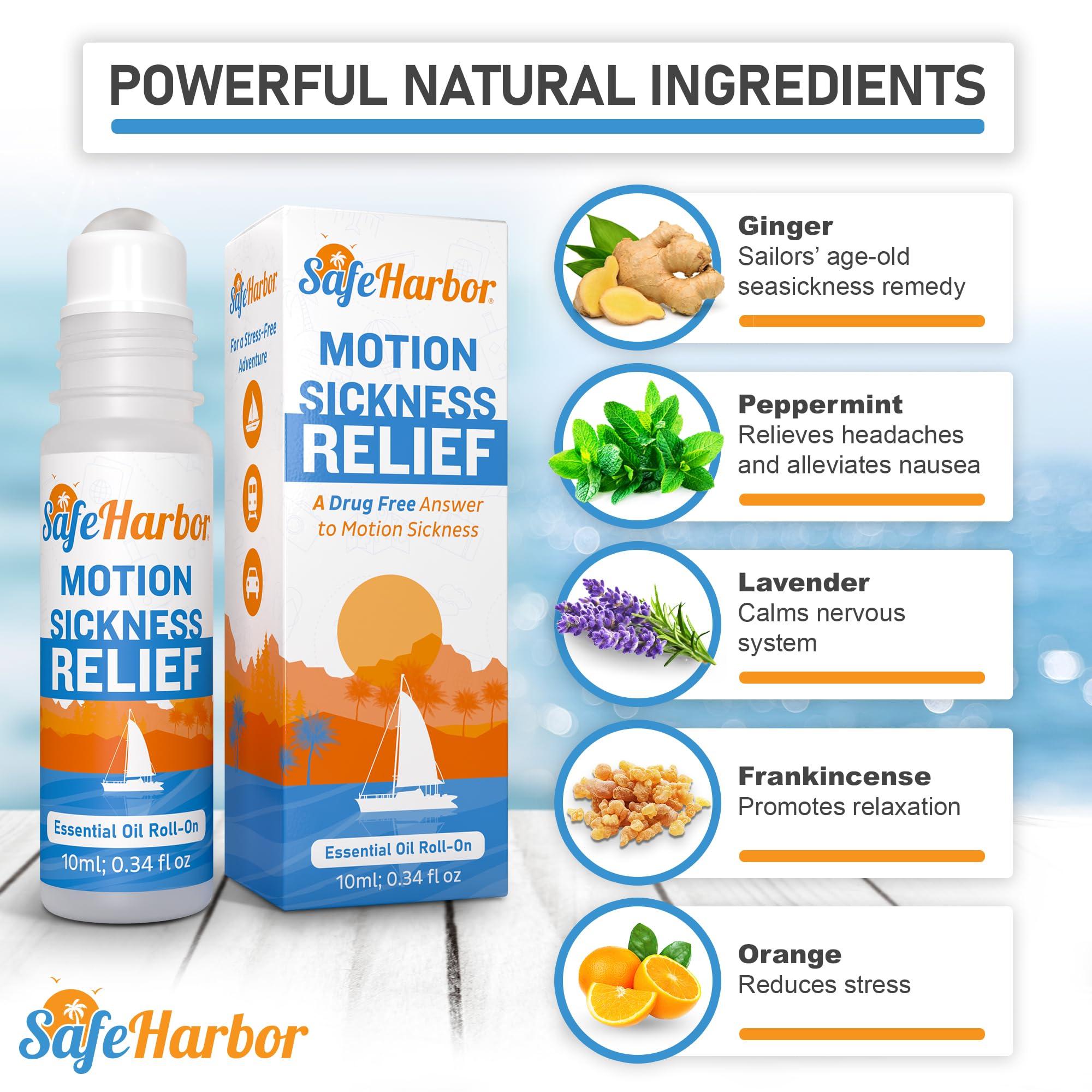 SafeHarbor Motion Sickness Relief Roll-On | Anti Nausea Essential Oil for Sea Sickness, Dizzy & Carsick Relief in Children and Adults, Your Cruise Ship Essential | 100% Natural, Drug Free (10 ml) - Image 3