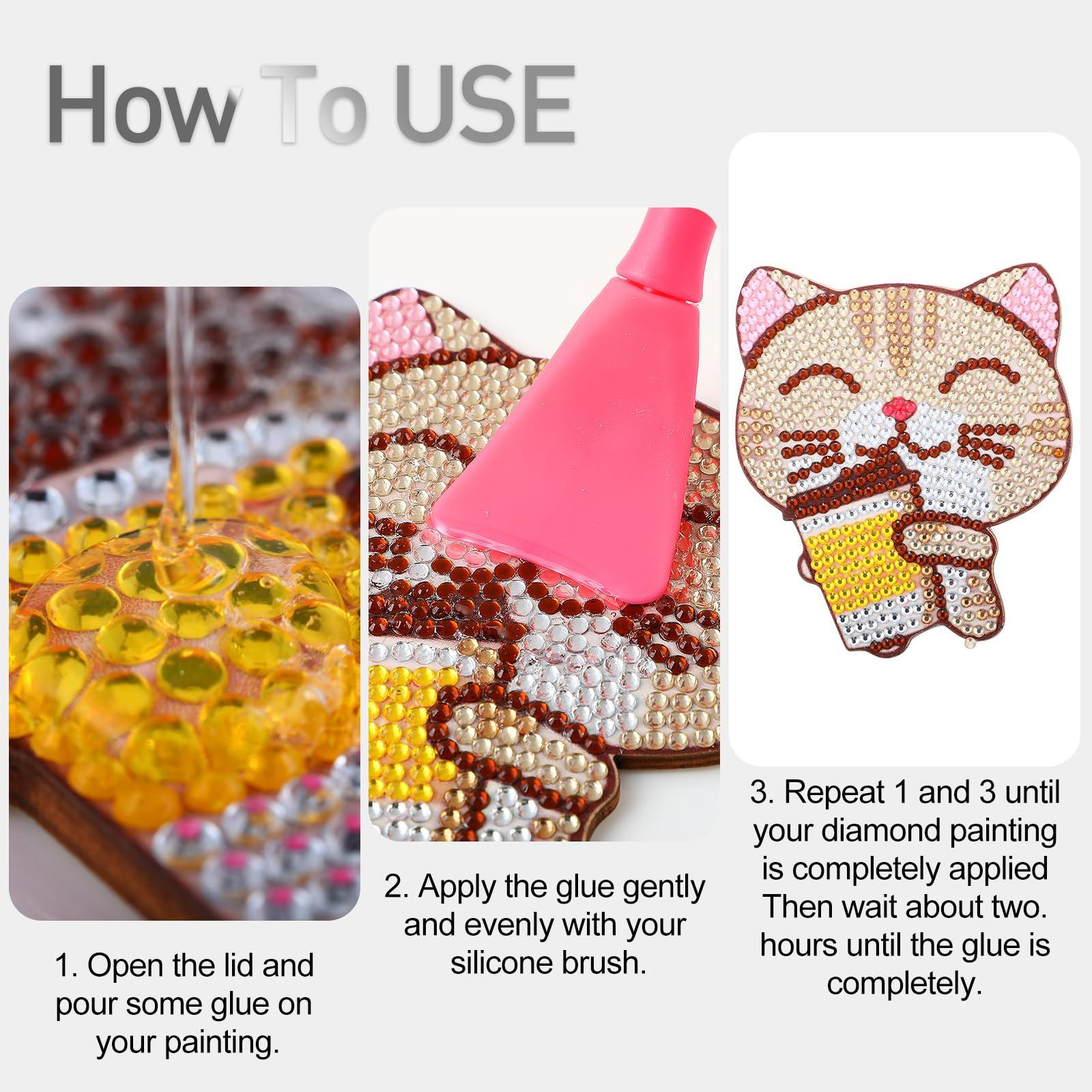 Diamond Painting Sealer, Topwey Diamond Painting Adhesive with Applicator Helps retain Your Diamond Sparkle, Also Applicable to Puzzles for Adults (125 ML 4.4 Fl Oz) - Image 4