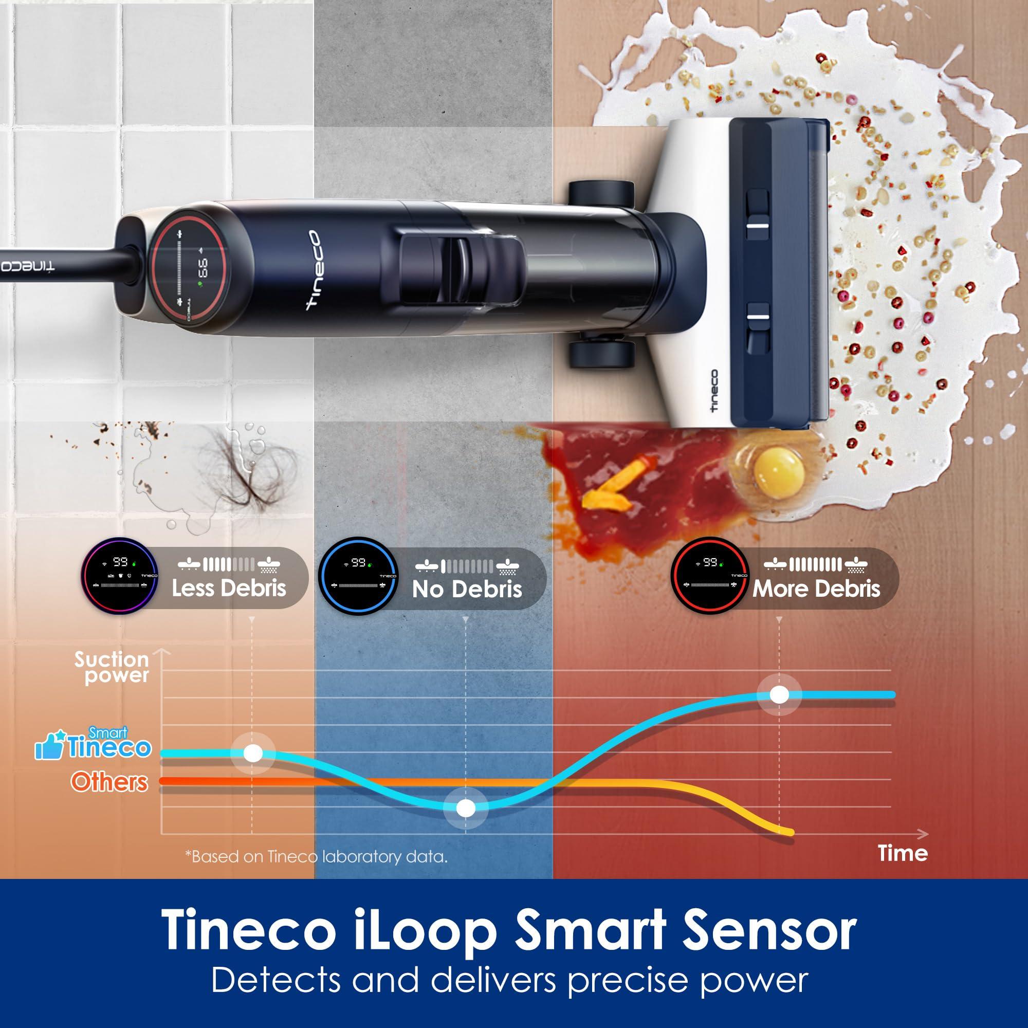 Tineco Floor ONE S5 Smart Cordless Wet Dry Vacuum Cleaner and Mop for Hard Floors, Digital Display, Long Run Time, Great for Sticky Messes and Pet Hair, Space-Saving Design, Blue - Image 3
